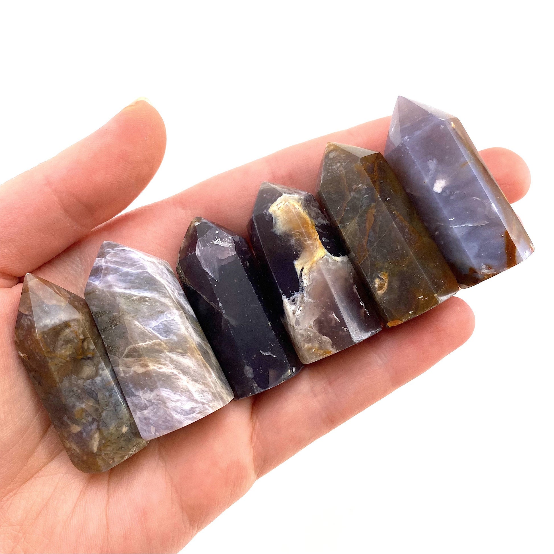 Purple Chalcedony Point, chalcedony mini tower, crystal point, purple chalcedony crystal, crystal tower