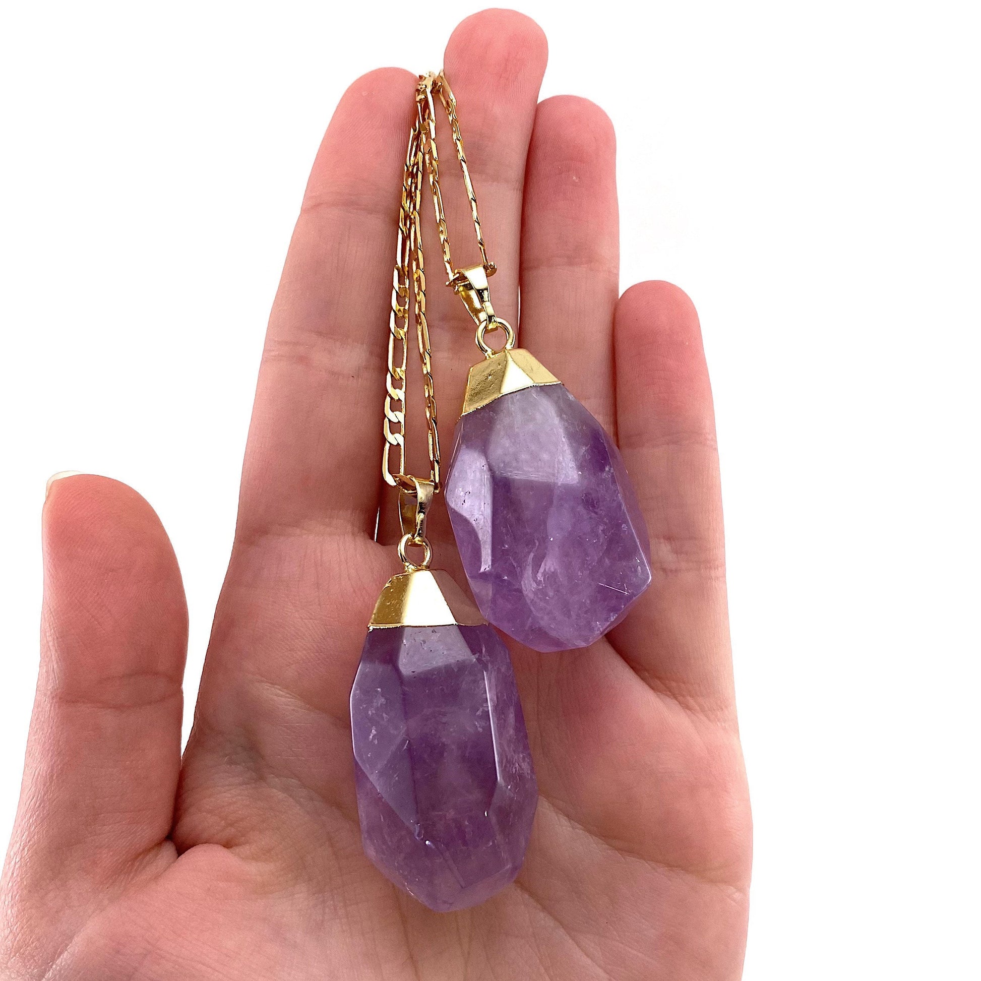 Amethyst Necklace, faceted amethyst necklace, crystal pendant, amethyst crystal necklace
