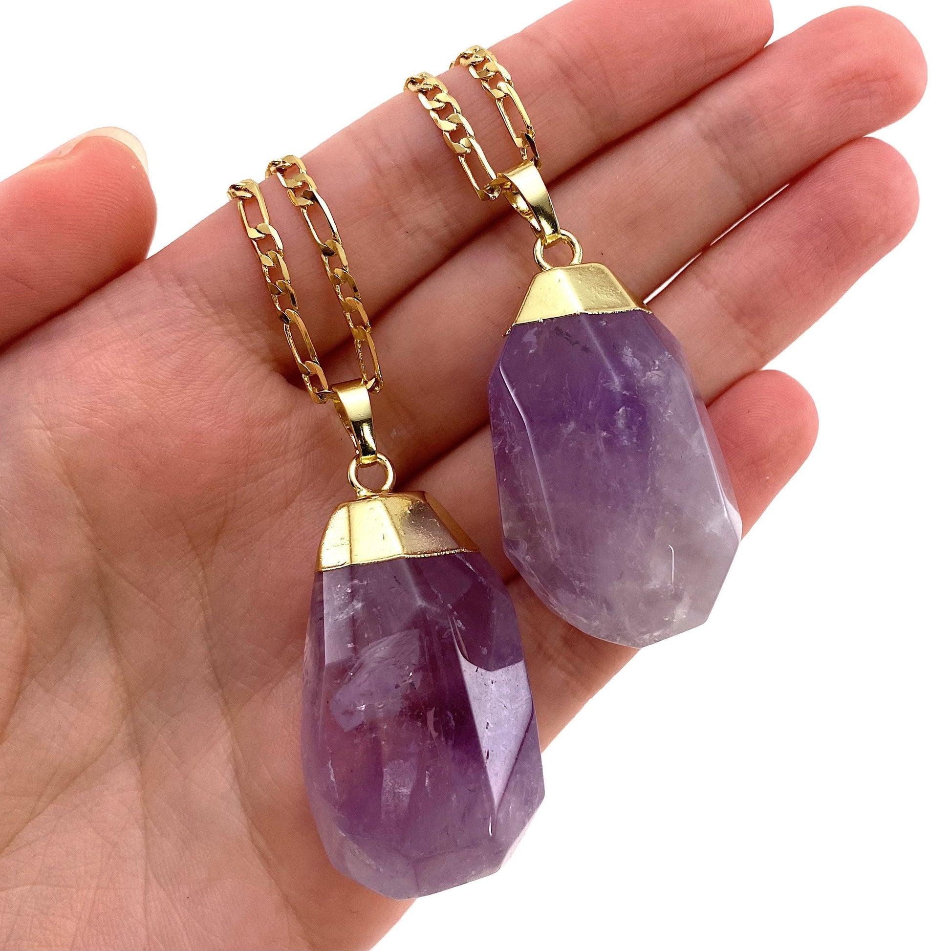 Amethyst Necklace, faceted amethyst necklace, crystal pendant, amethyst crystal necklace