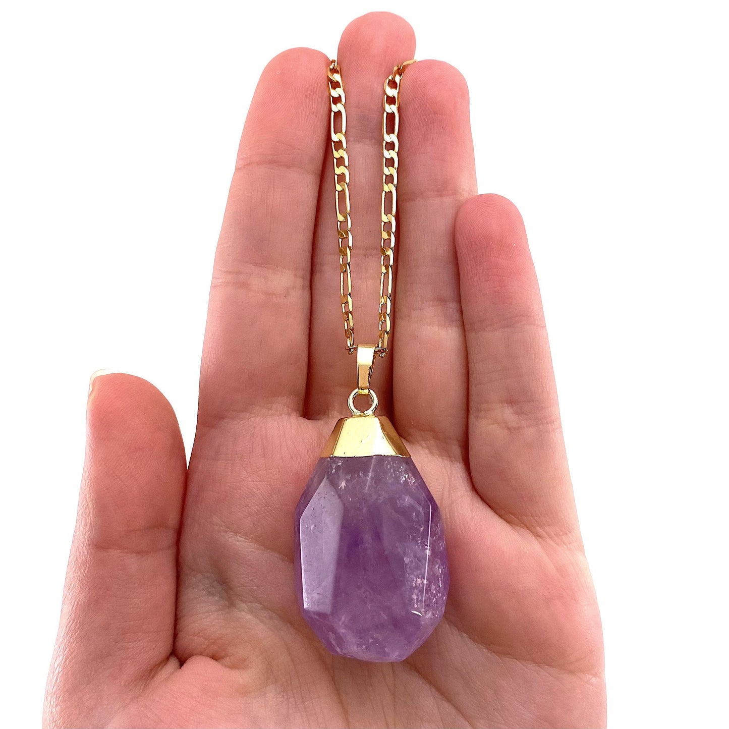 Amethyst Necklace, faceted amethyst necklace, crystal pendant, amethyst crystal necklace