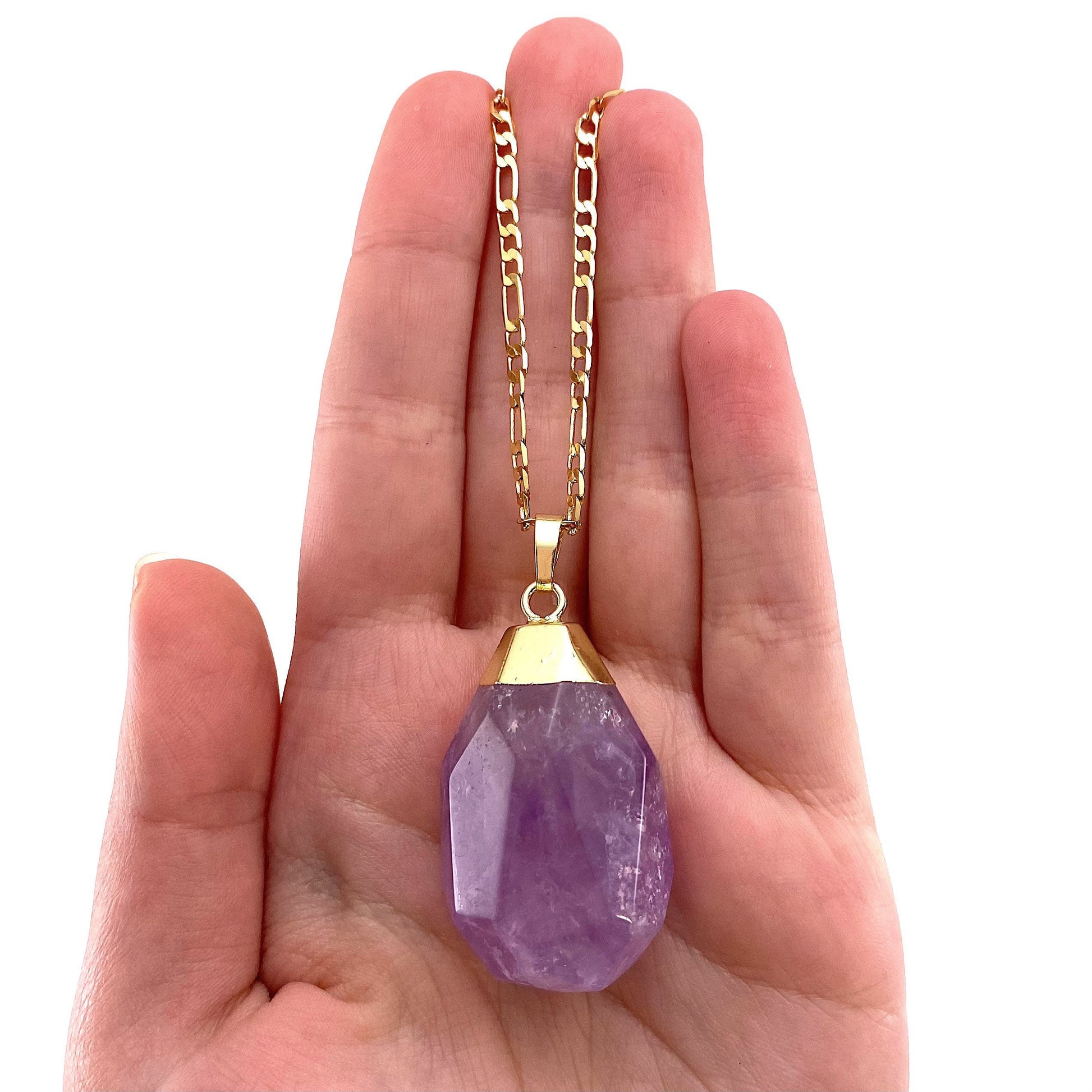 Amethyst Necklace, faceted amethyst necklace, crystal pendant, amethyst crystal necklace