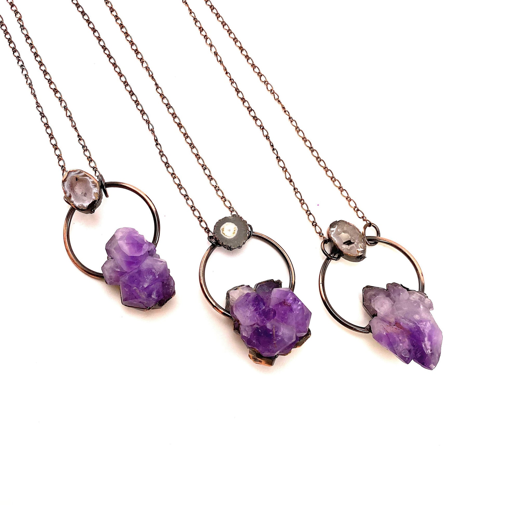 Amethyst Cluster Necklace, amethyst necklace, crystal pendant, crystal necklace, raw amethyst necklace