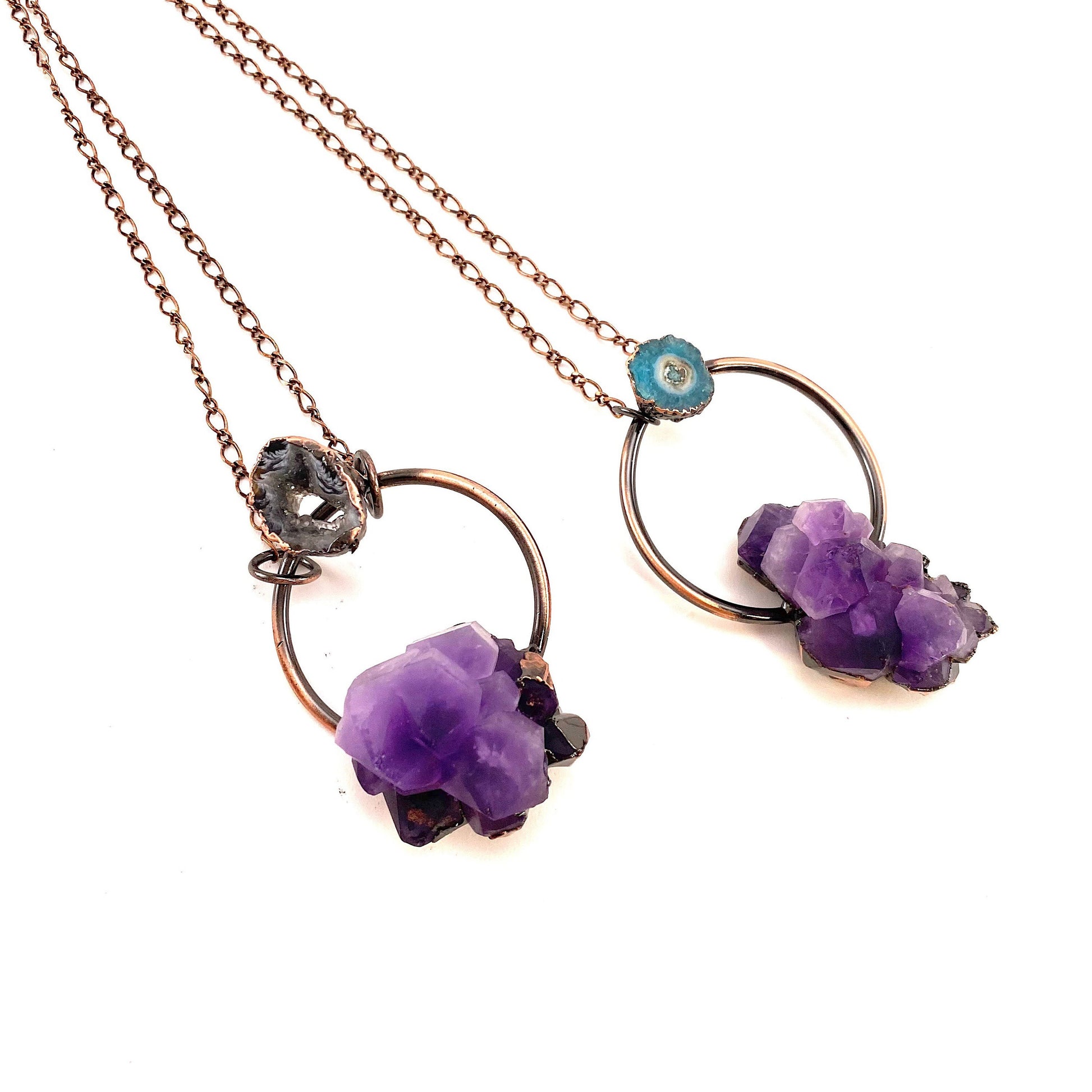 Amethyst Cluster Necklace, amethyst necklace, crystal pendant, crystal necklace, raw amethyst necklace