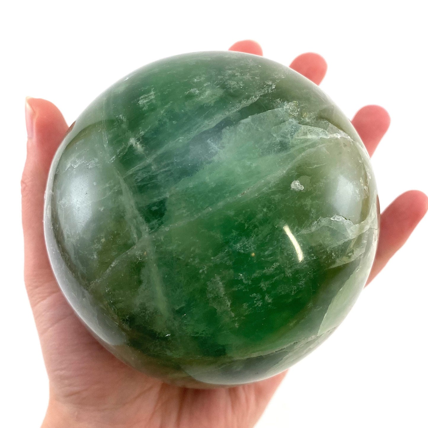 Green Fluorite Sphere, crystal ball, green fluorite sphere, fluorite palm stone, crystal sphere