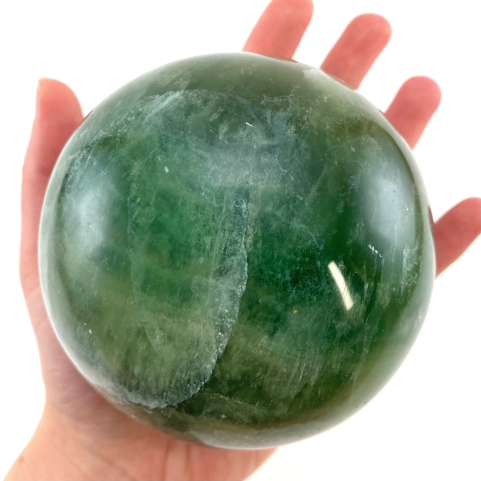 Green Fluorite Sphere, crystal ball, green fluorite sphere, fluorite palm stone, crystal sphere