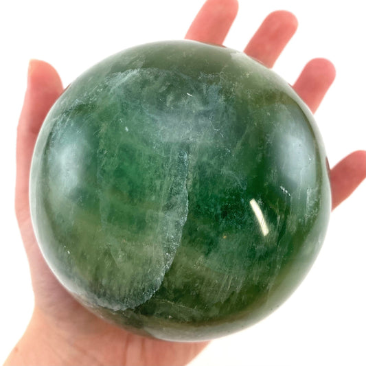 Green Fluorite Sphere, crystal ball, green fluorite sphere, fluorite palm stone, crystal sphere