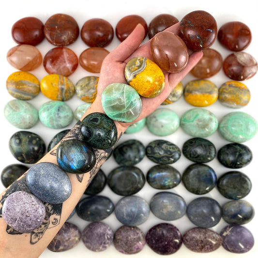 Chakra crystal set, palm stone set, chakra crystals, pocket stone, rainbow palm stone set