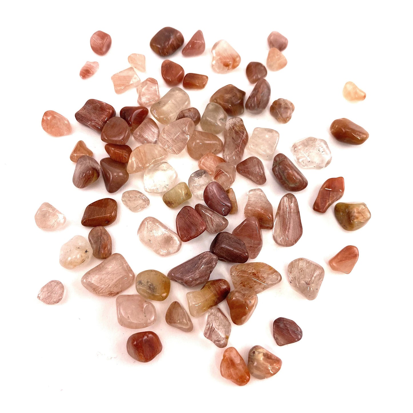 20g of Red Rutilated Quartz, mini tumbled stones, tumbled crystal, tumbled rutilated quartz, red quartz chips