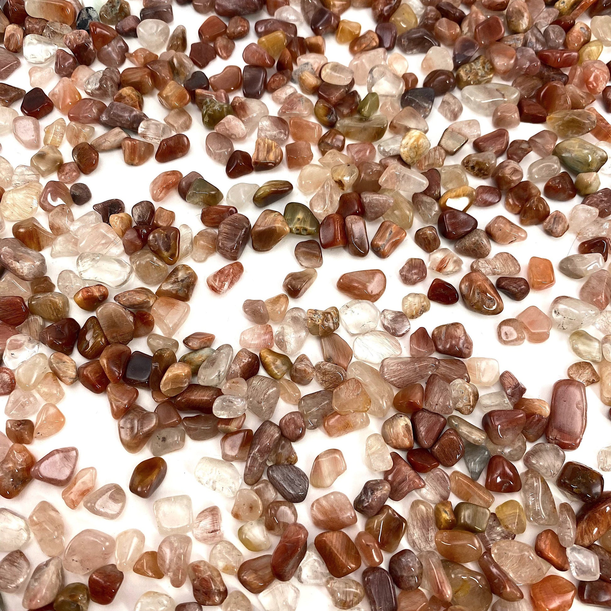 20g of Red Rutilated Quartz, mini tumbled stones, tumbled crystal, tumbled rutilated quartz, red quartz chips