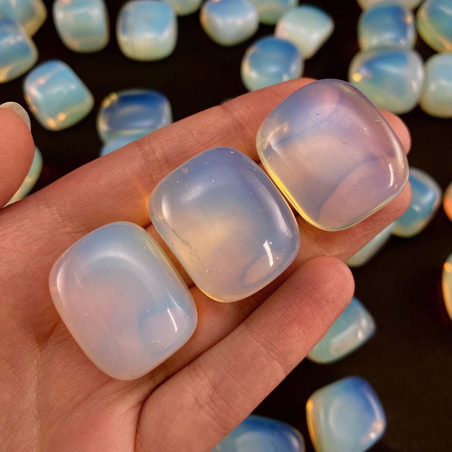 Tumbled Opalite, tumbled stones, tumbled crystal, tumbled opalite glass, opalite
