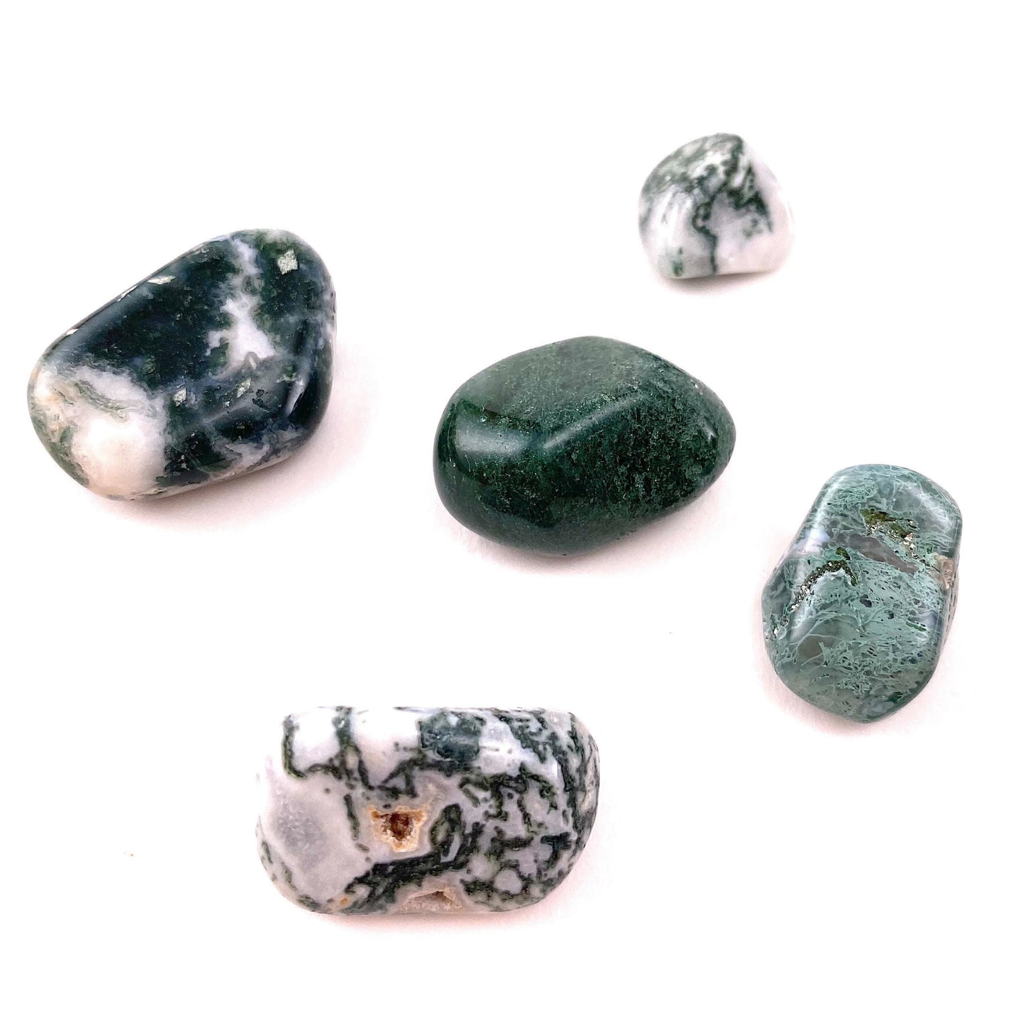 20g of Moss Agate, mini tumbled stones, tumbled crystal, tumbled moss agate, moss agate