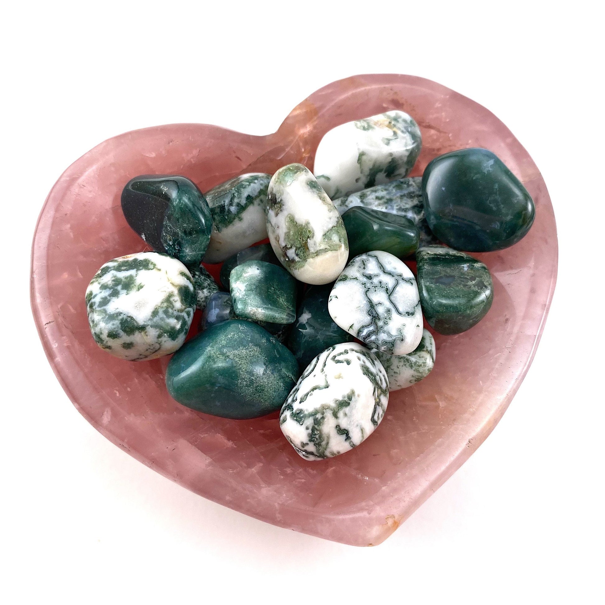 20g of Moss Agate, mini tumbled stones, tumbled crystal, tumbled moss agate, moss agate