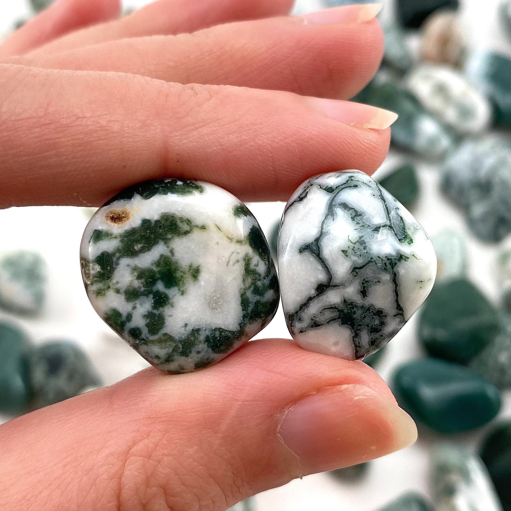 20g of Moss Agate, mini tumbled stones, tumbled crystal, tumbled moss agate, moss agate