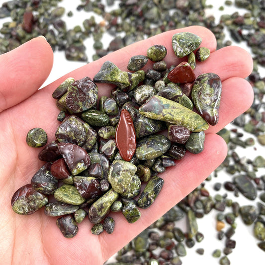 20g of Dragon Bloodstone, mini tumbled stones, tumbled crystal, tumbled bloodstone, bloodstone chips, crystal chips