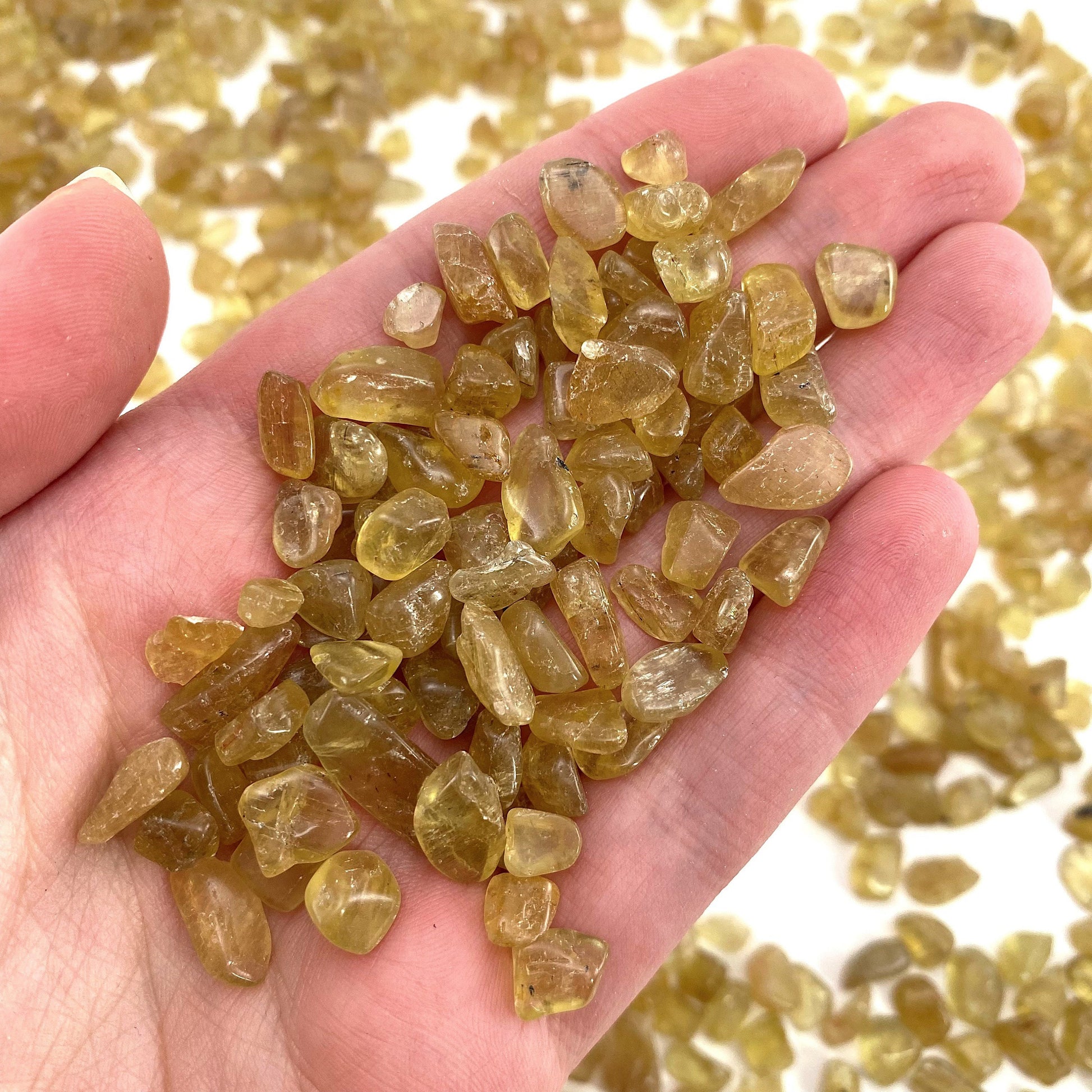 20g of Golden Quartz, mini tumbled stones, tumbled crystal, tumbled quartz, quartz chips