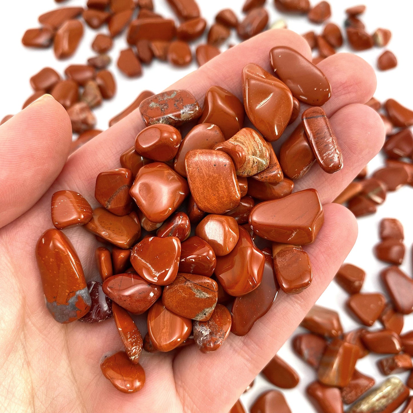 20g of Red Jasper, mini tumbled stones, tumbled crystal, tumbled red jasper, red jasper chips, crystal chips