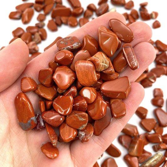 20g of Red Jasper, mini tumbled stones, tumbled crystal, tumbled red jasper, red jasper chips, crystal chips