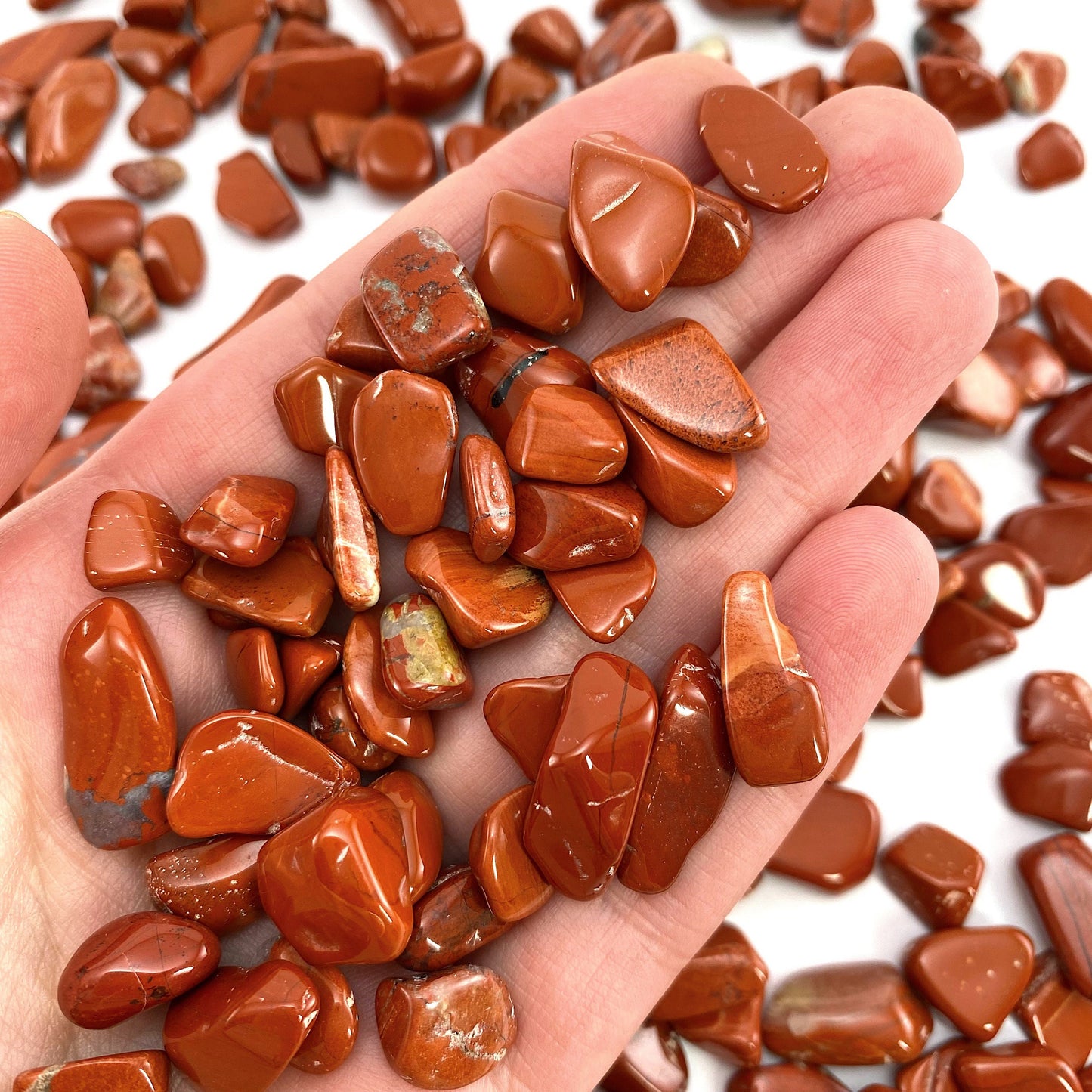 20g of Red Jasper, mini tumbled stones, tumbled crystal, tumbled red jasper, red jasper chips, crystal chips