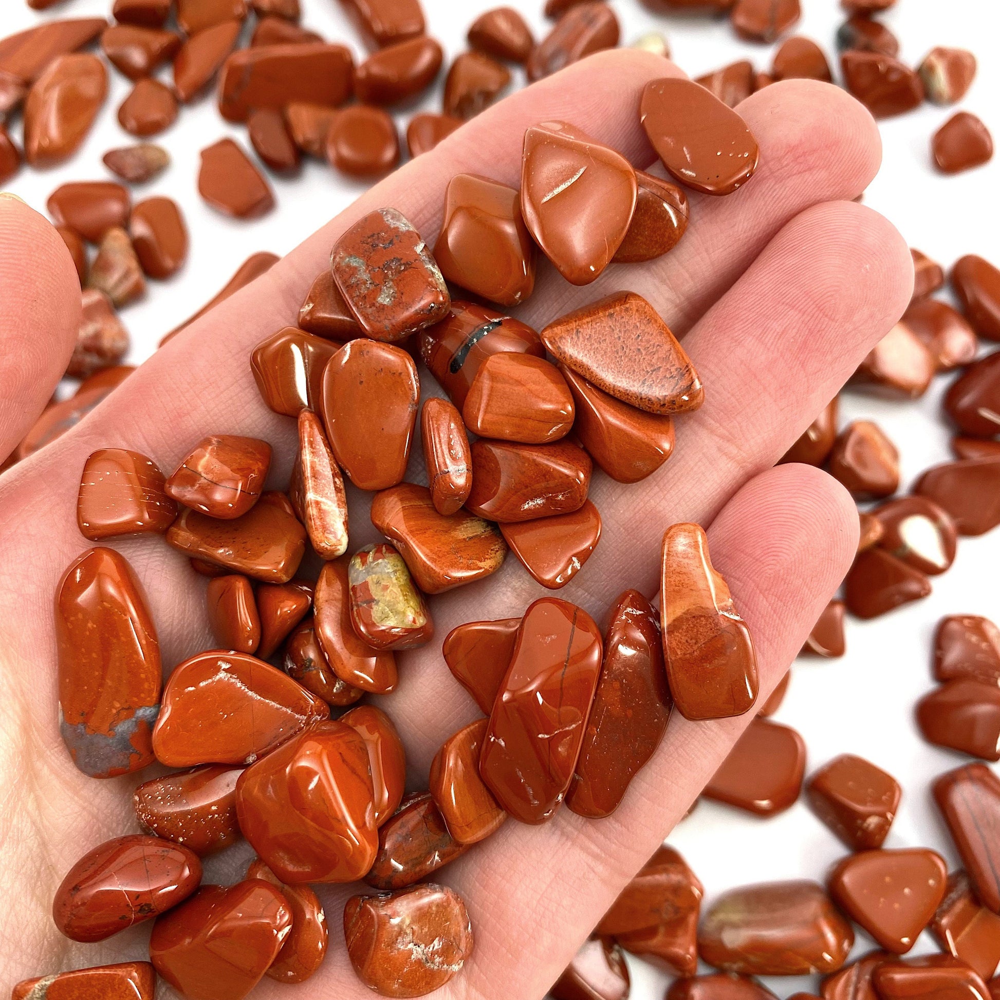 20g of Red Jasper, mini tumbled stones, tumbled crystal, tumbled red jasper, red jasper chips, crystal chips