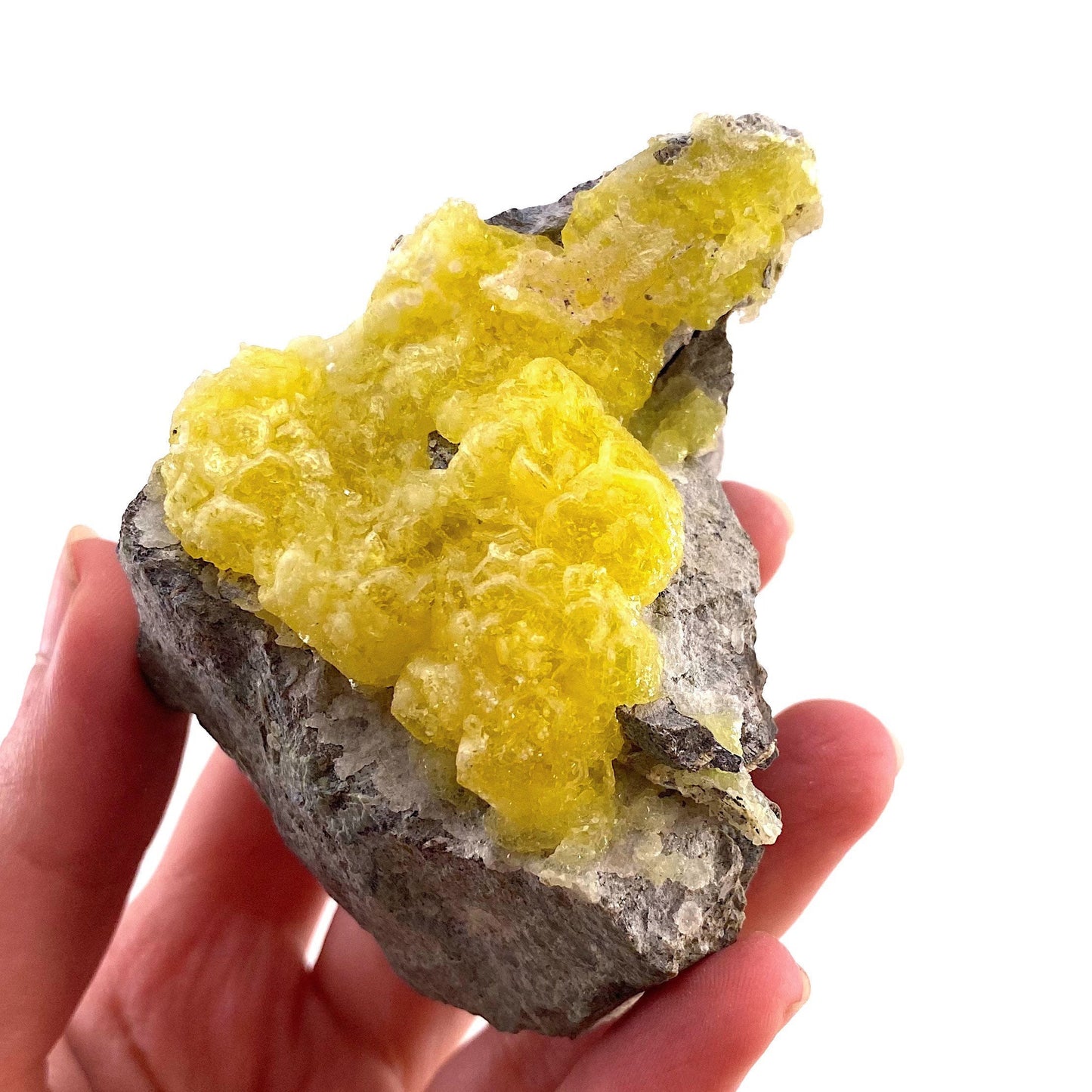 High Grade Yellow Brucite (Pakistan), yellow brucite specimen, raw brucite, yellow brucite crystal