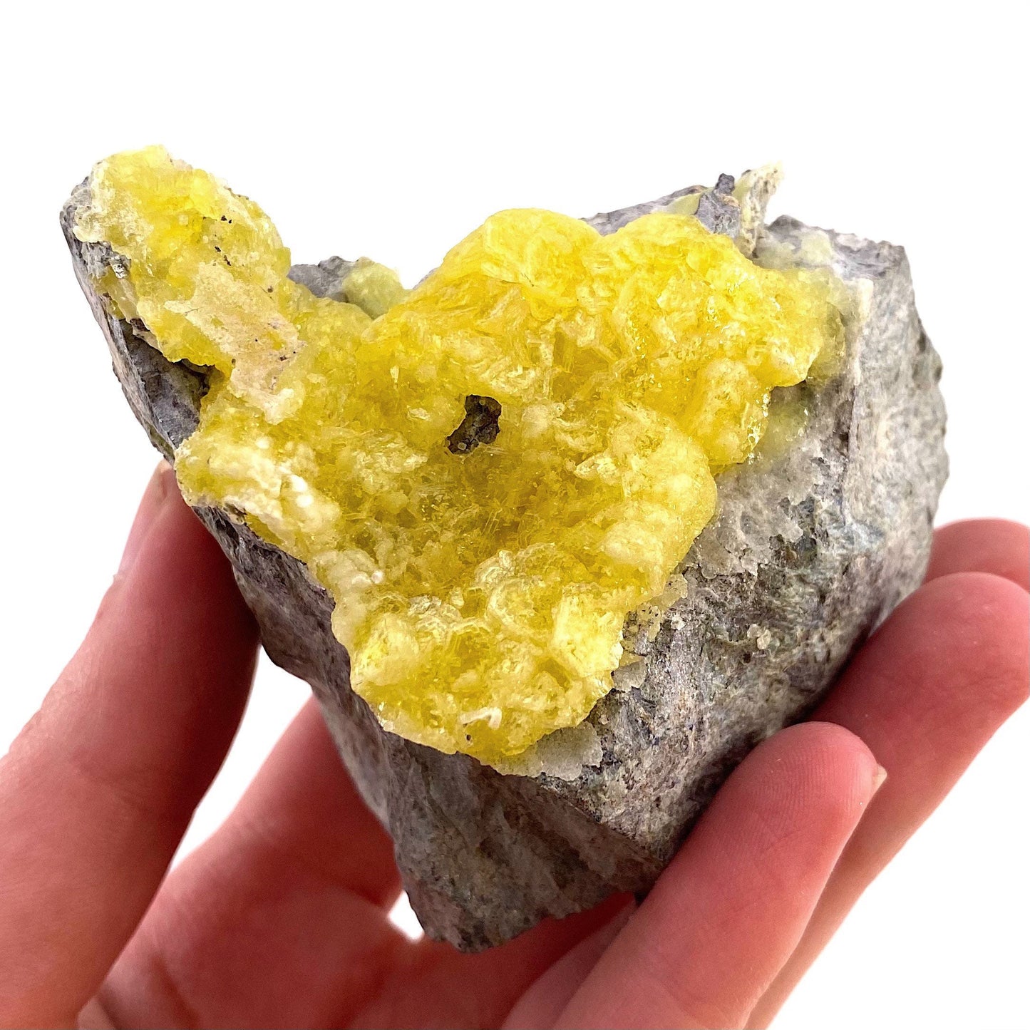 High Grade Yellow Brucite (Pakistan), yellow brucite specimen, raw brucite, yellow brucite crystal