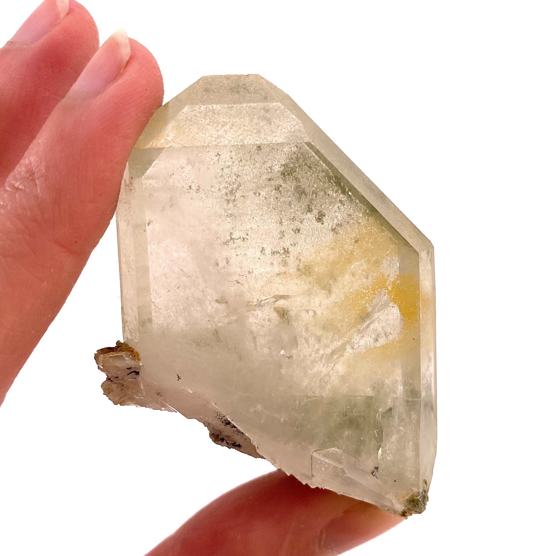 Green phantom quartz cluster (Pakistan) | green phantom quartz, chlorite quartz, green chlorite quartz