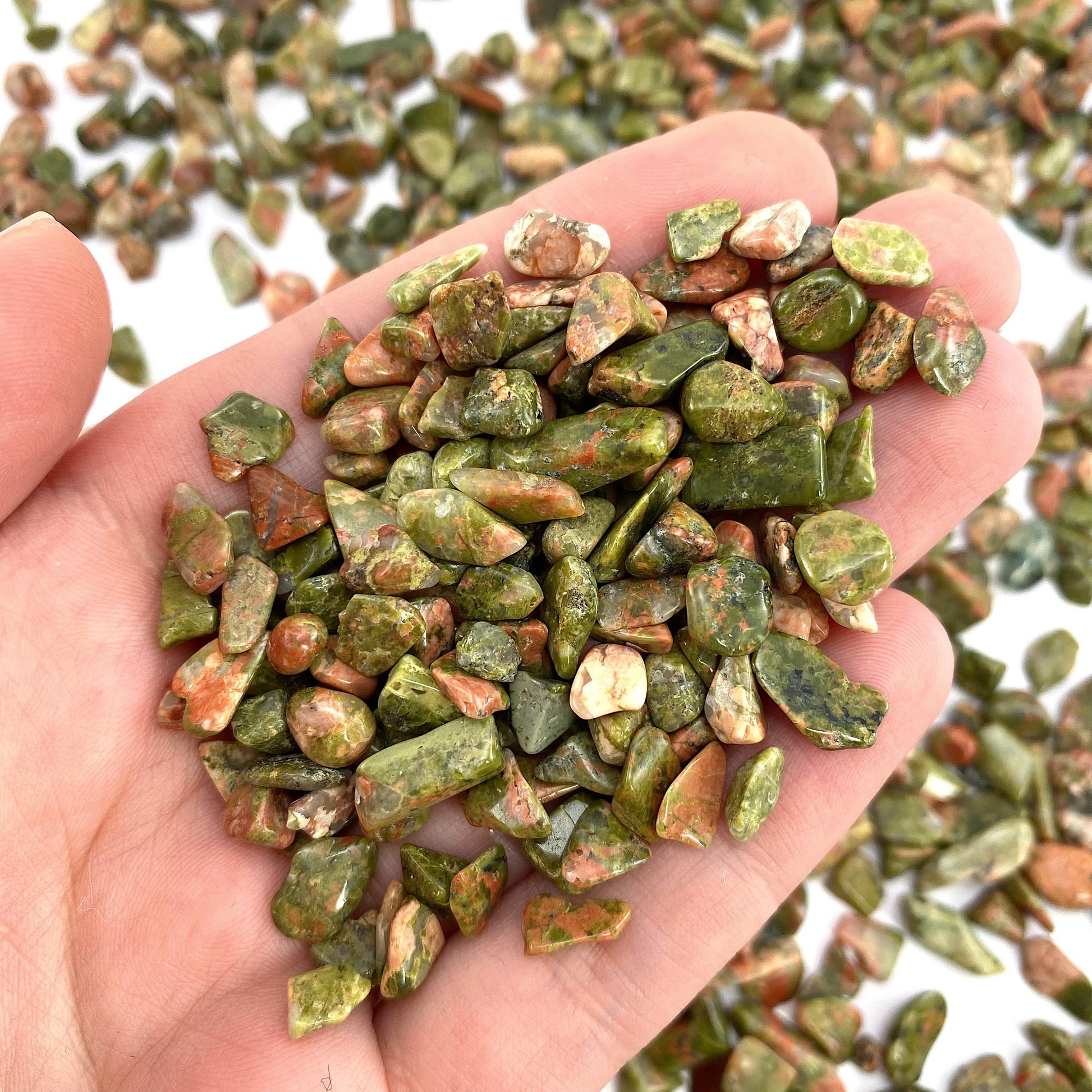 20g of Unakite, mini tumbled stones, tumbled crystal, tumbled unakite, unakite chips
