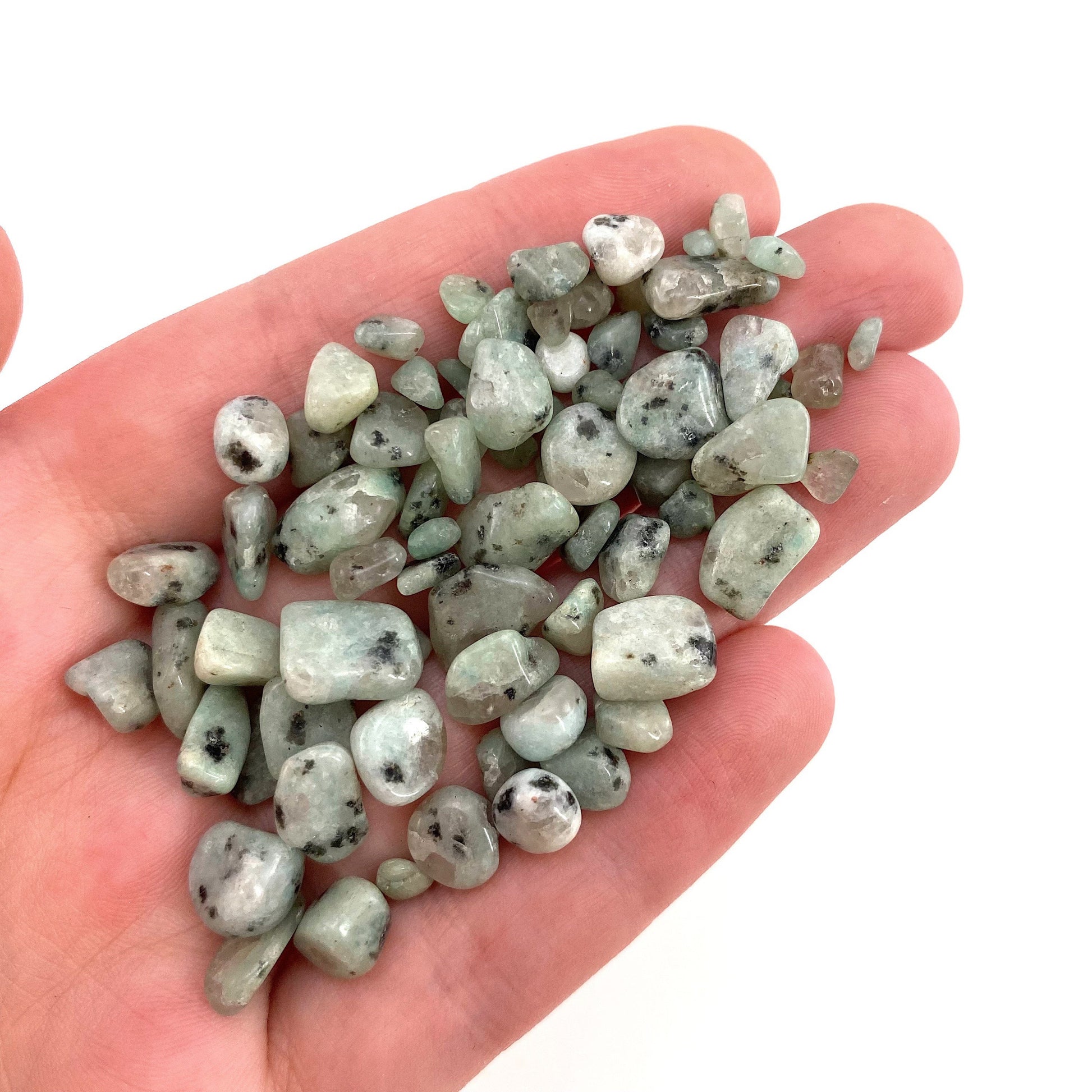 20g of Kiwi Jasper, mini tumbled stones, tumbled crystal, tumbled kiwi jasper, kiwi jasper chips, crystal chips
