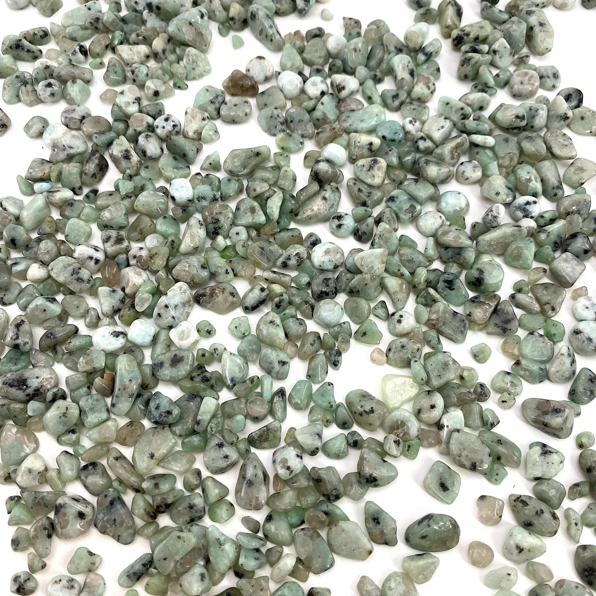 20g of Kiwi Jasper, mini tumbled stones, tumbled crystal, tumbled kiwi jasper, kiwi jasper chips, crystal chips