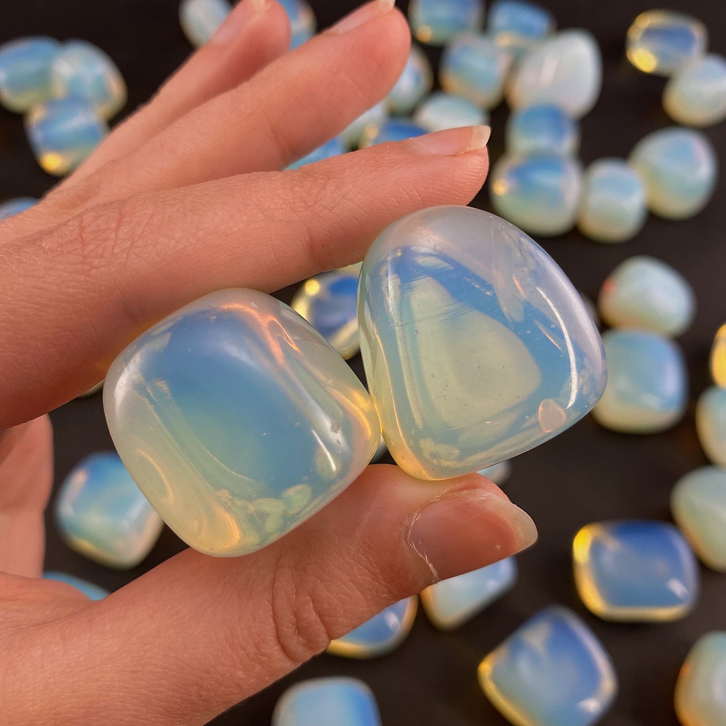 Tumbled Opalite, tumbled stones, tumbled crystal, tumbled opalite glass, opalite