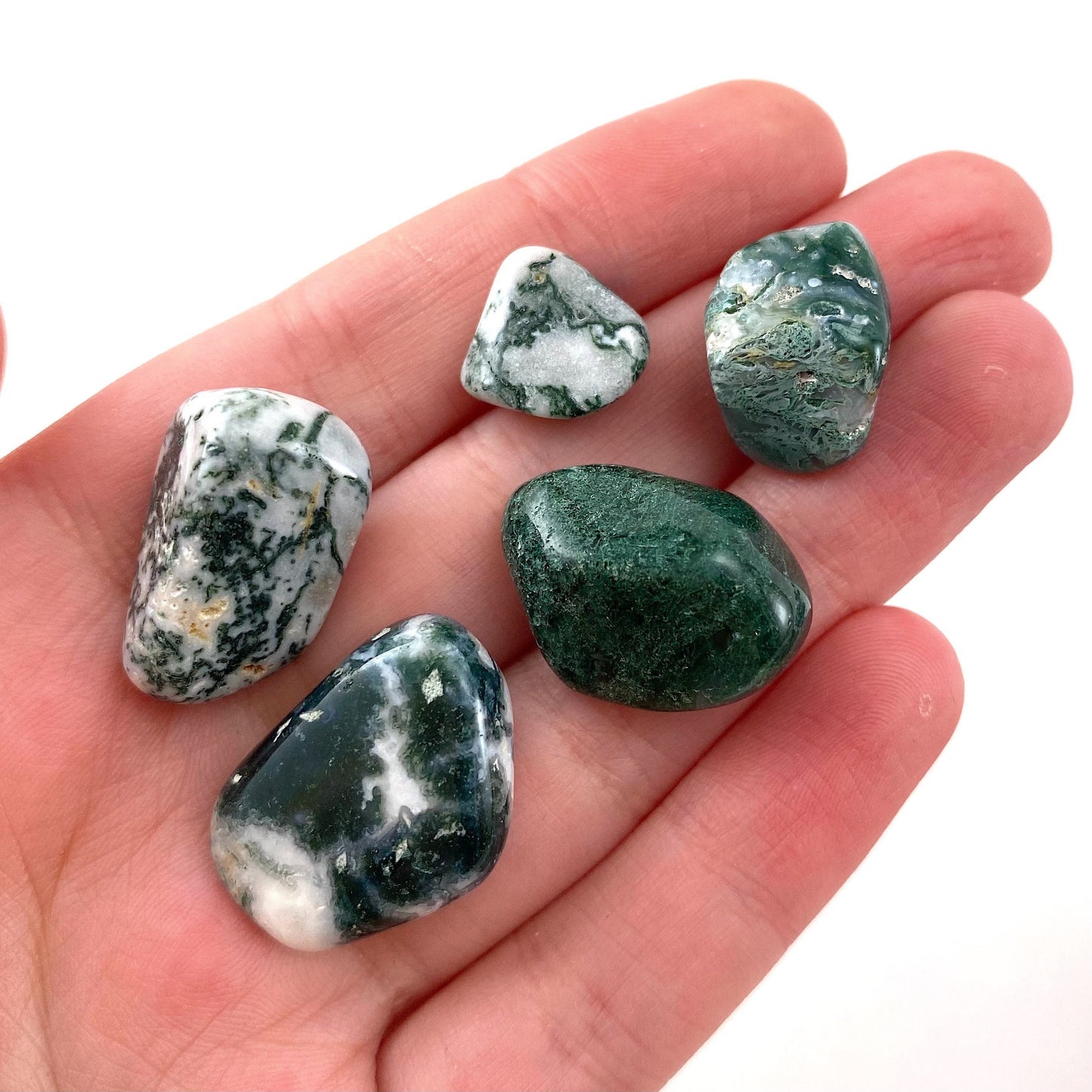 20g of Moss Agate, mini tumbled stones, tumbled crystal, tumbled moss agate, moss agate