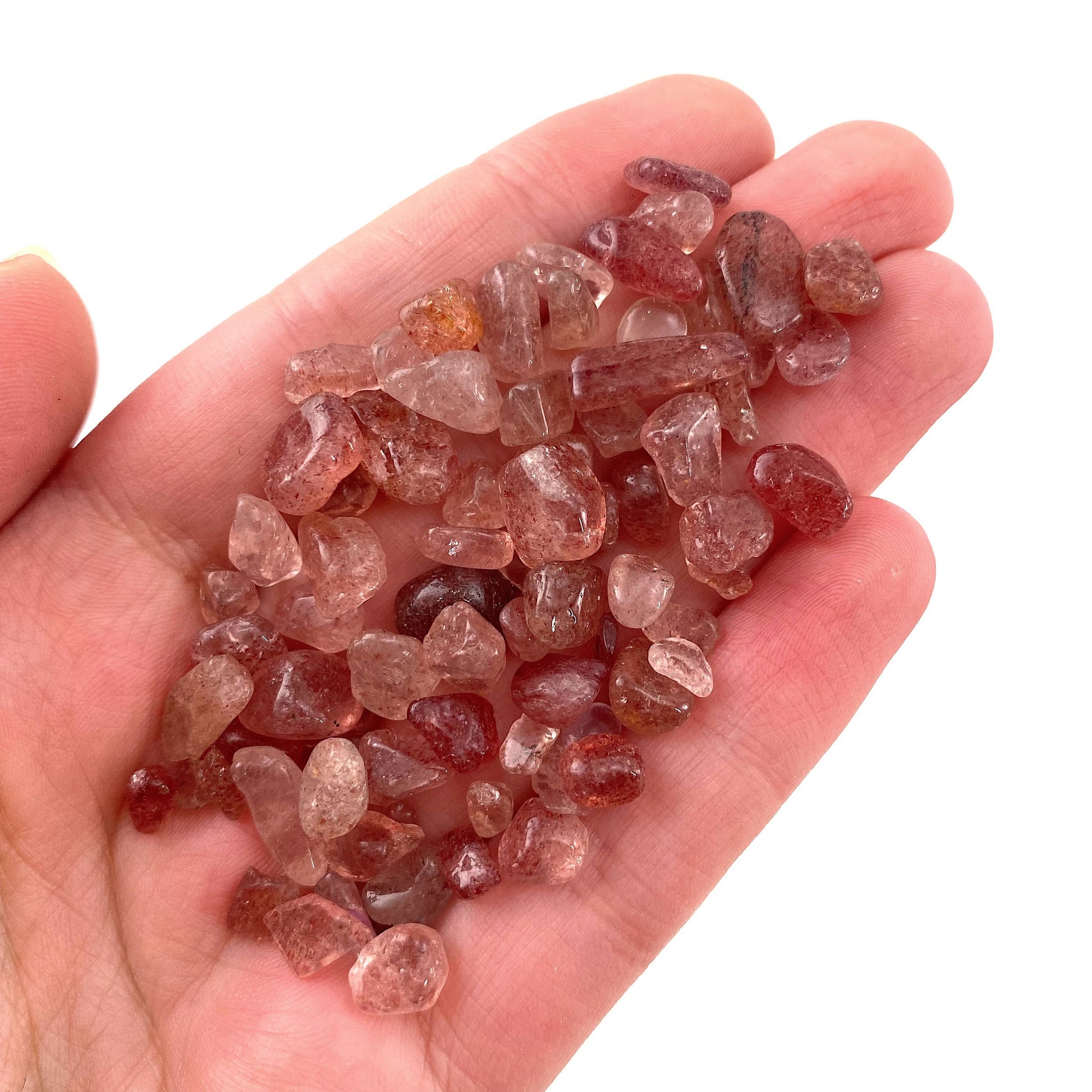 20g of Strawberry Quartz, mini tumbled stones, tumbled crystal, tumbled strawberry quartz, strawberry quartz