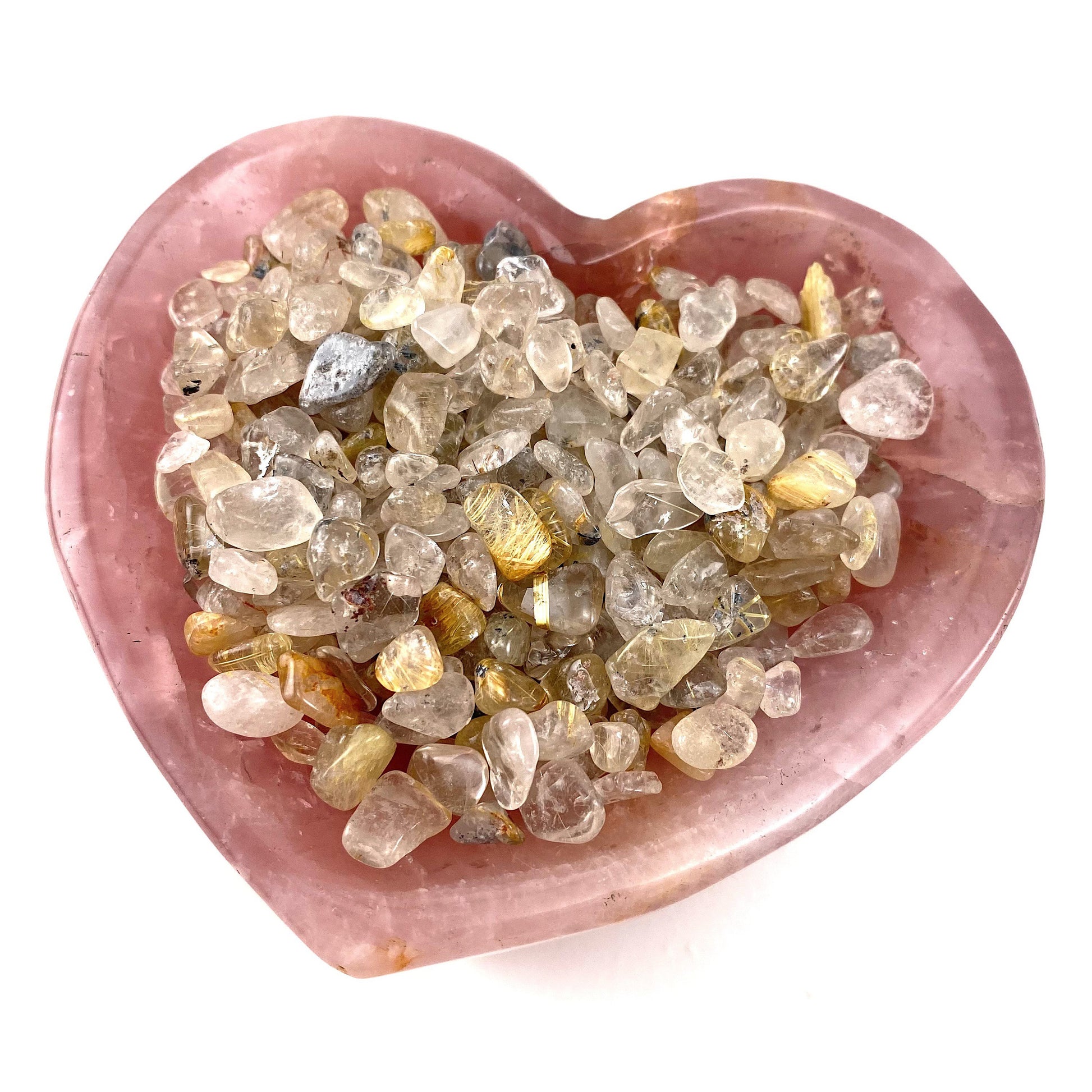 20g of Gold Rutilated Quartz, mini tumbled stones, tumbled crystal, tumbled rutilated quartz, golden rutilated quartz chips