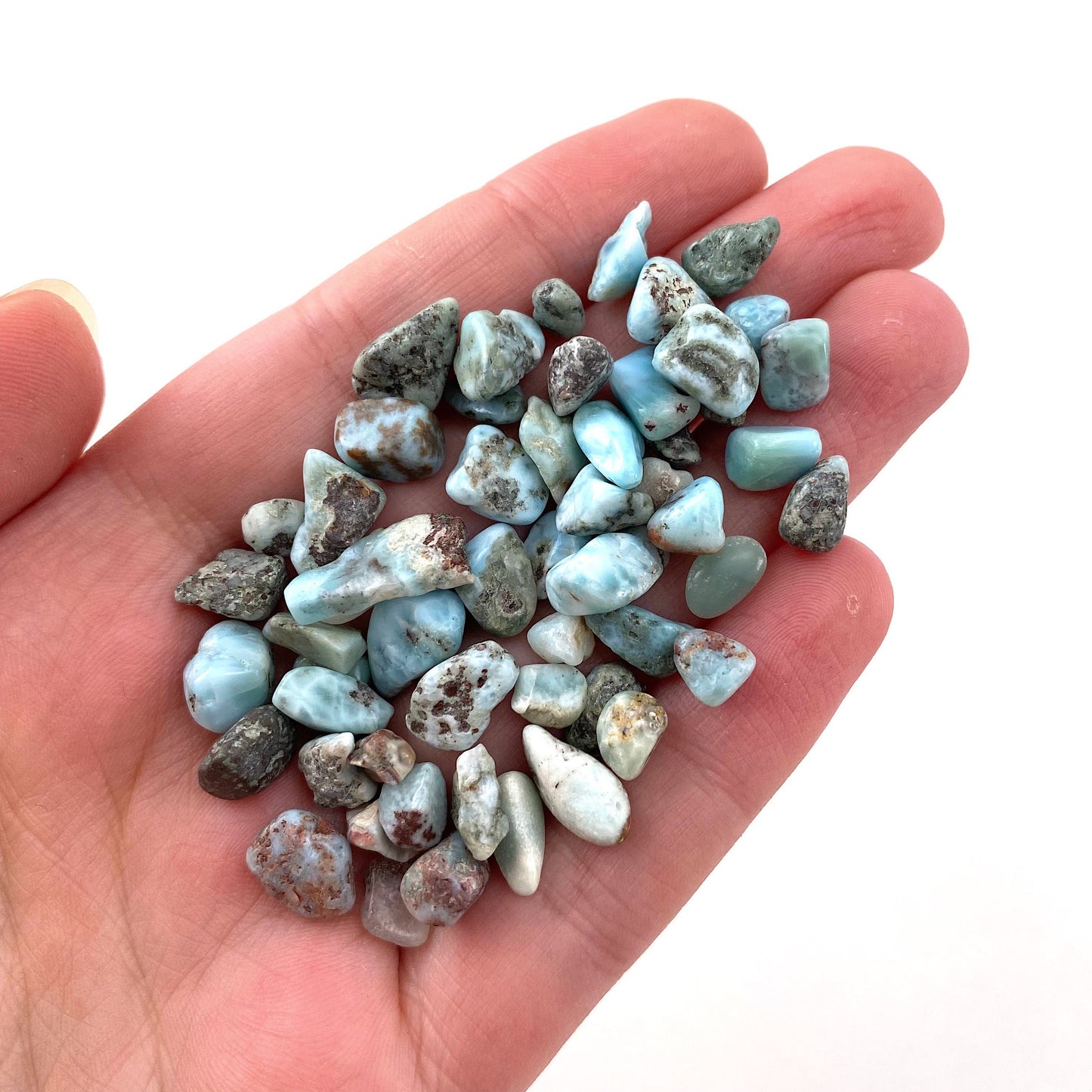 20g of Larimar, mini tumbled stones, tumbled crystal, tumbled larimar, larimar chips