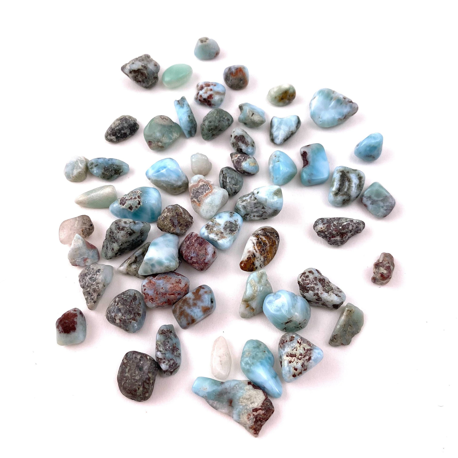 20g of Larimar, mini tumbled stones, tumbled crystal, tumbled larimar, larimar chips