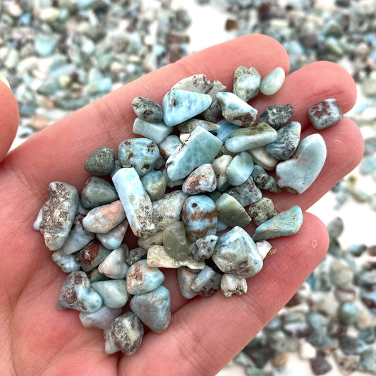 20g of Larimar, mini tumbled stones, tumbled crystal, tumbled larimar, larimar chips