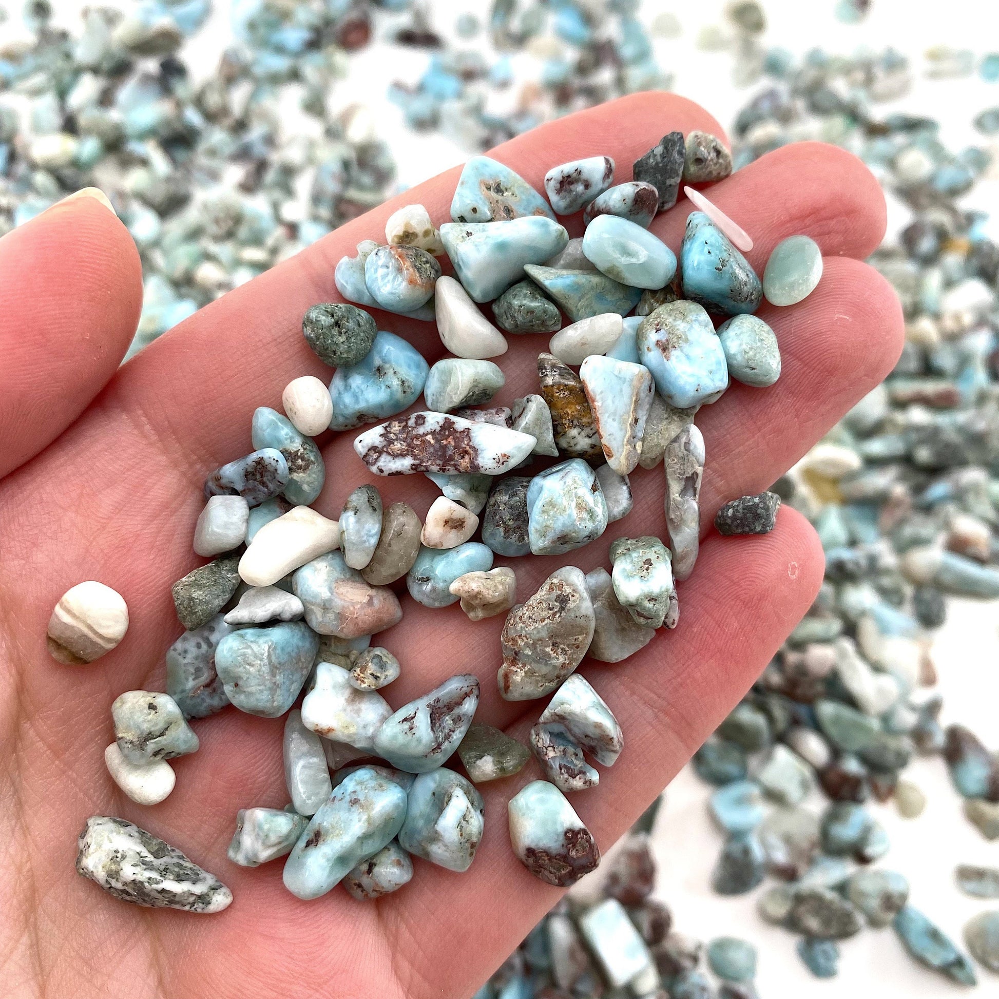 20g of Larimar, mini tumbled stones, tumbled crystal, tumbled larimar, larimar chips