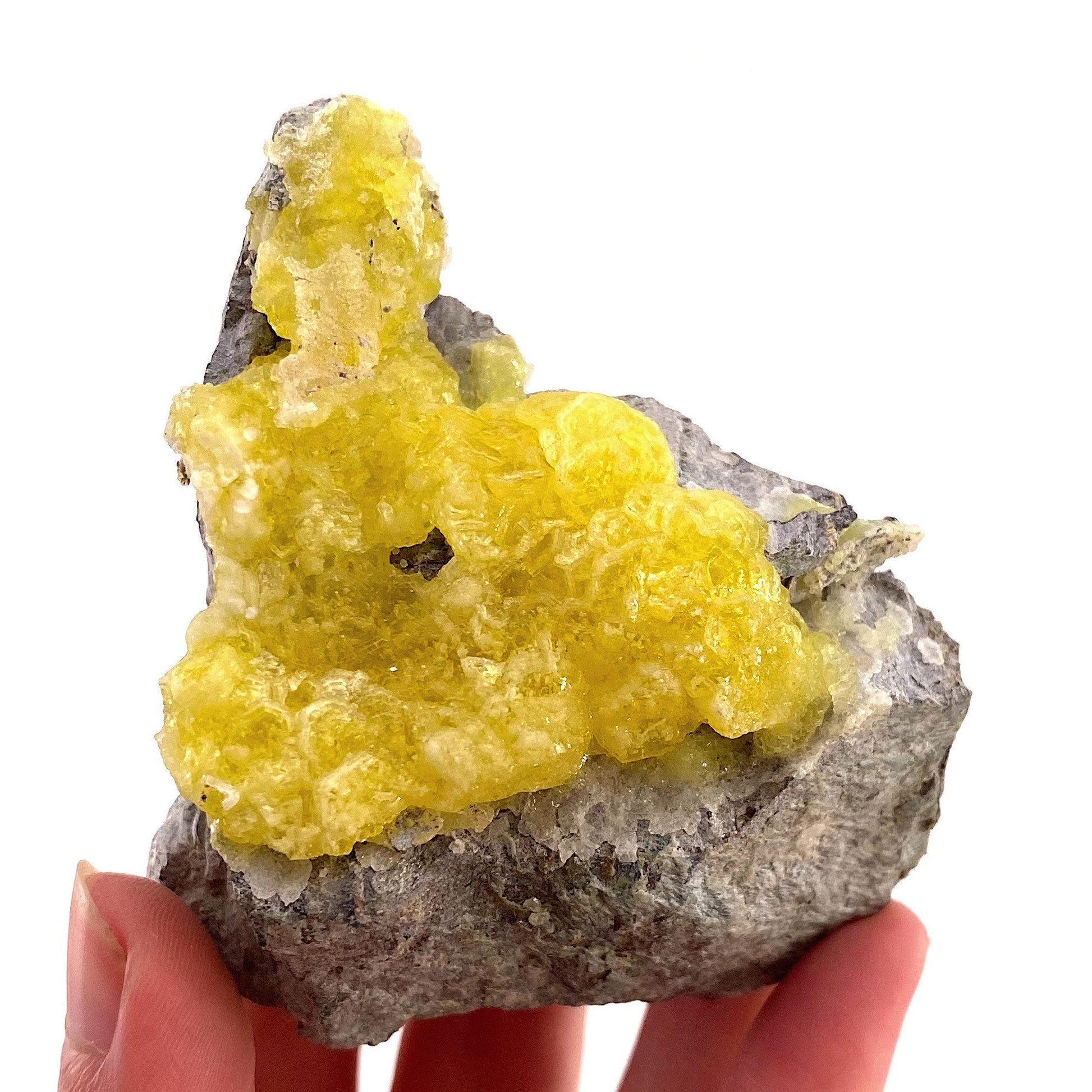 High Grade Yellow Brucite (Pakistan), yellow brucite specimen, raw brucite, yellow brucite crystal