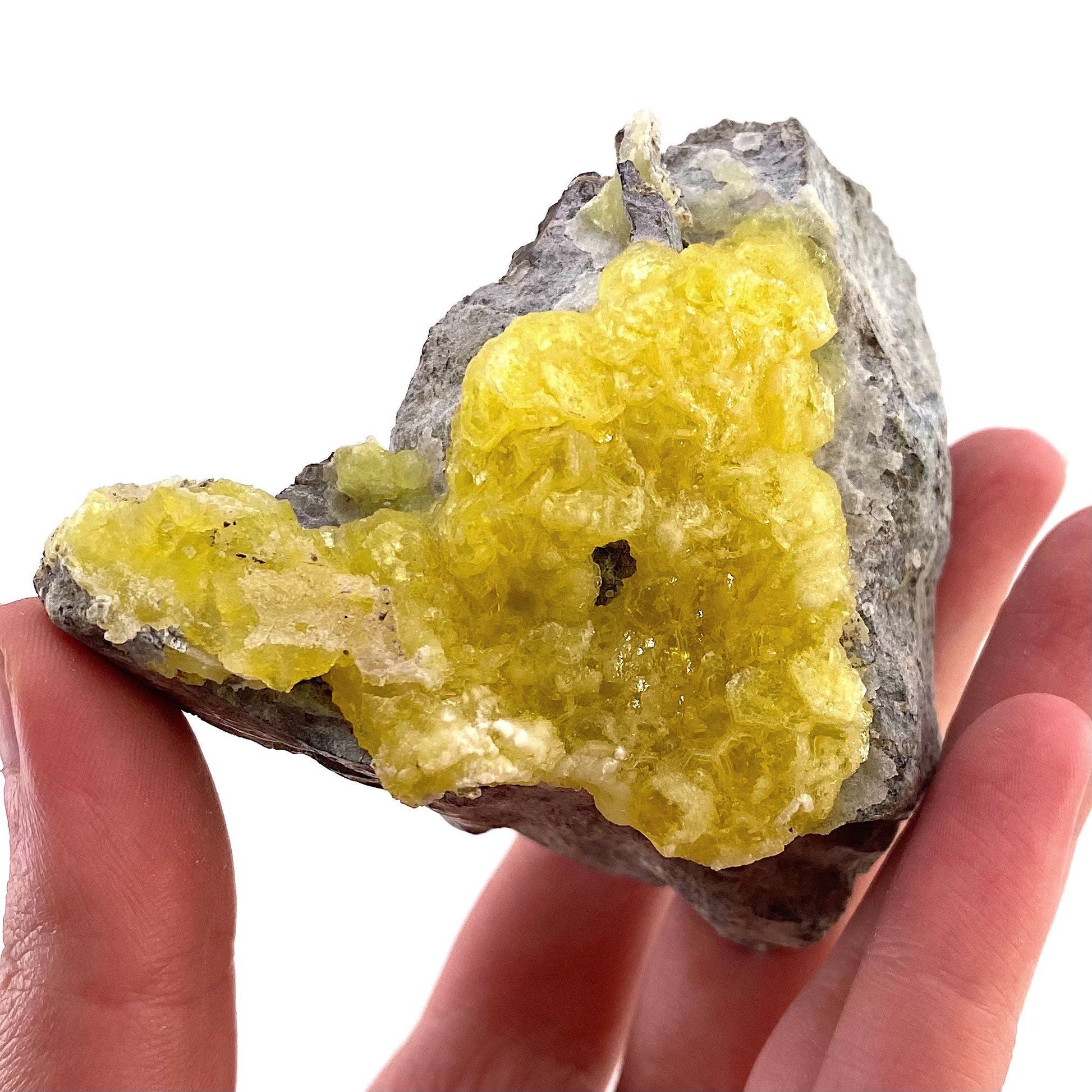 High Grade Yellow Brucite (Pakistan), yellow brucite specimen, raw brucite, yellow brucite crystal