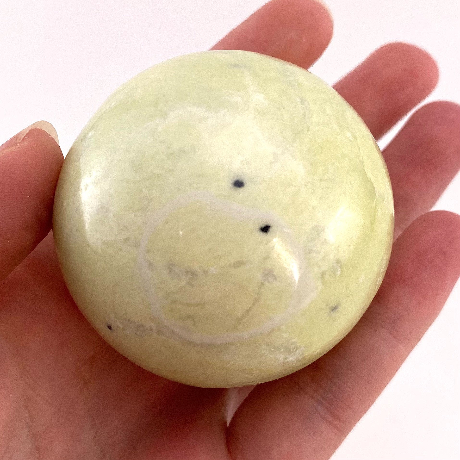Serpentine Sphere, yellow serpentine sphere, crystal ball, crystal sphere, serpentine