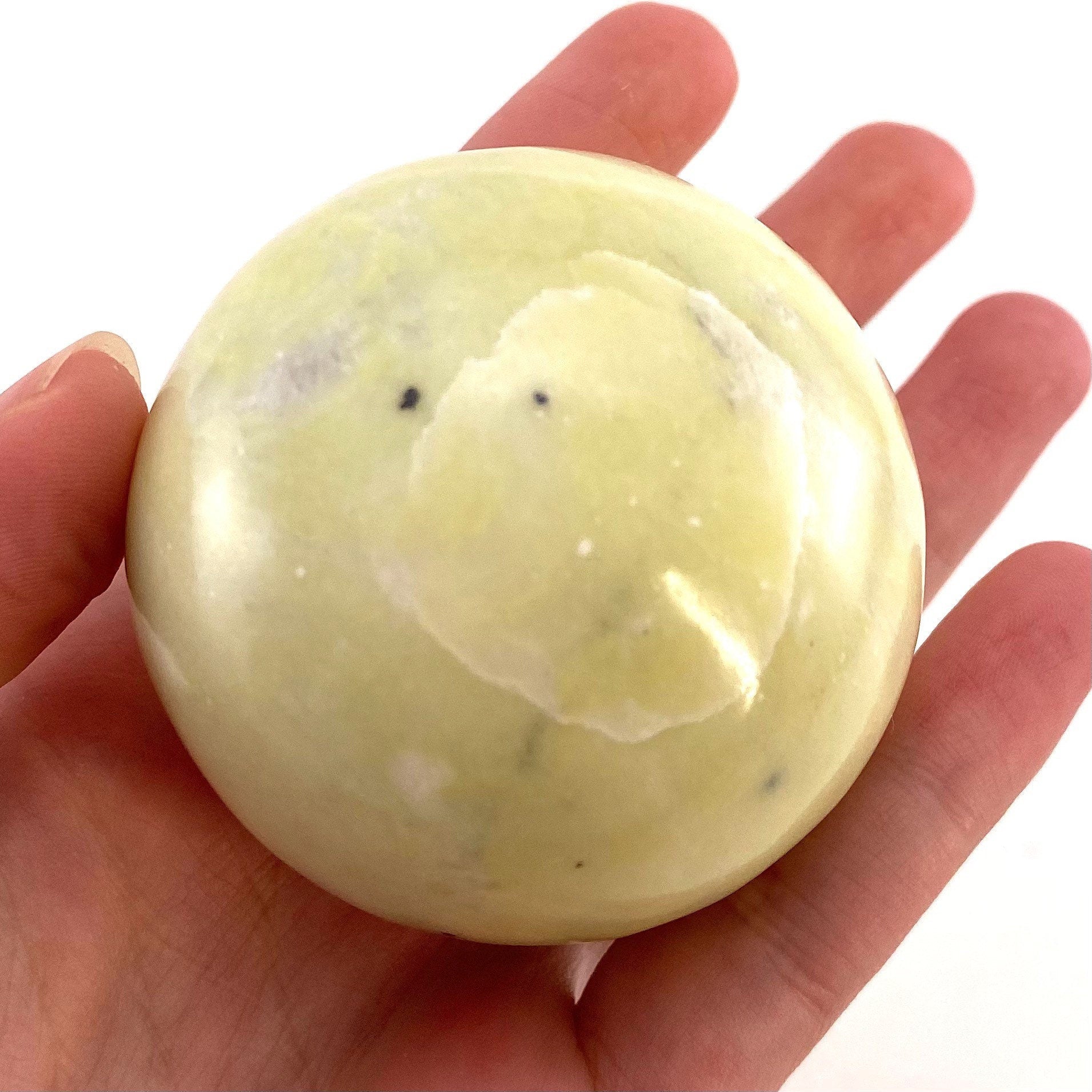 Serpentine Sphere, yellow serpentine sphere, crystal ball, crystal sphere, serpentine
