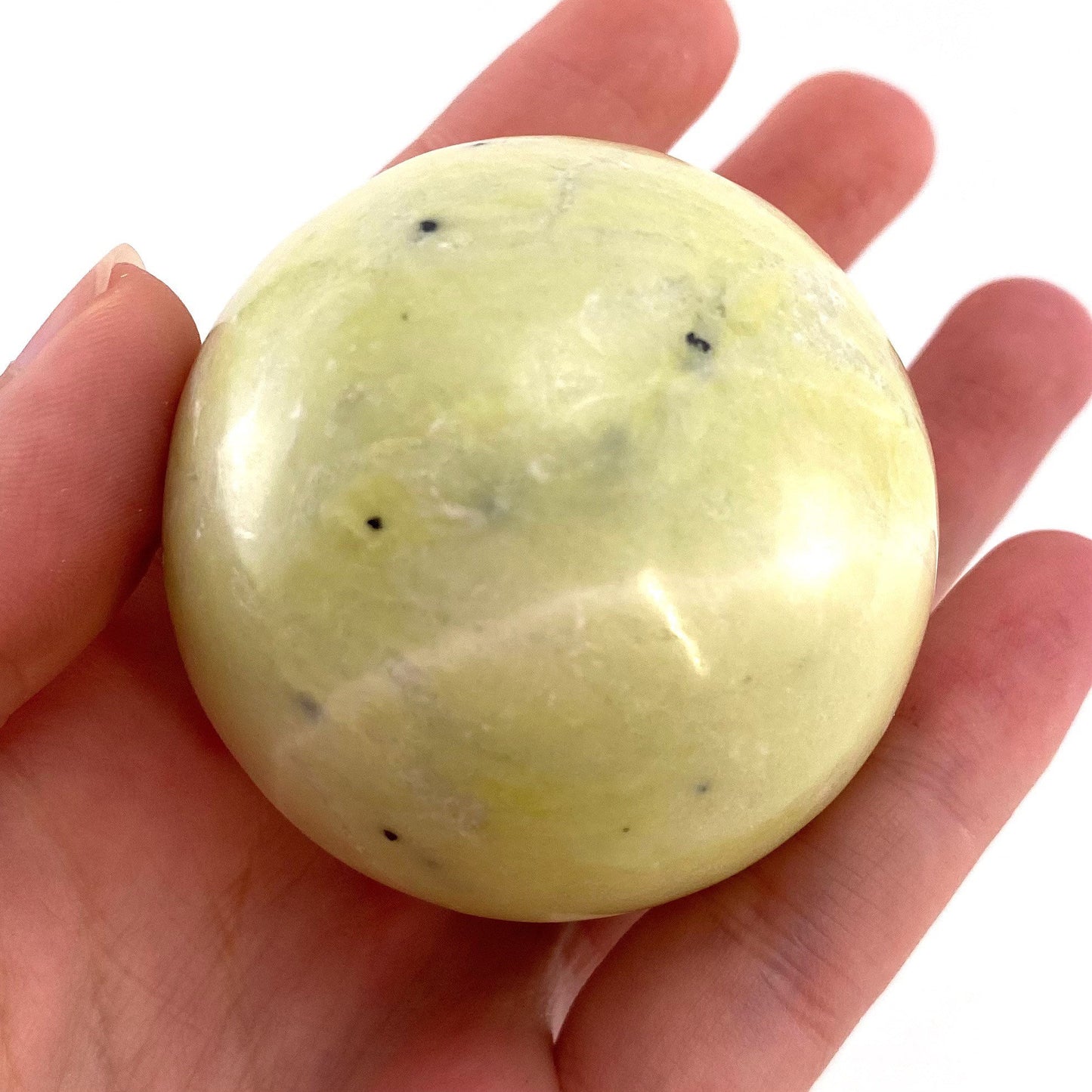 Serpentine Sphere, yellow serpentine sphere, crystal ball, crystal sphere, serpentine
