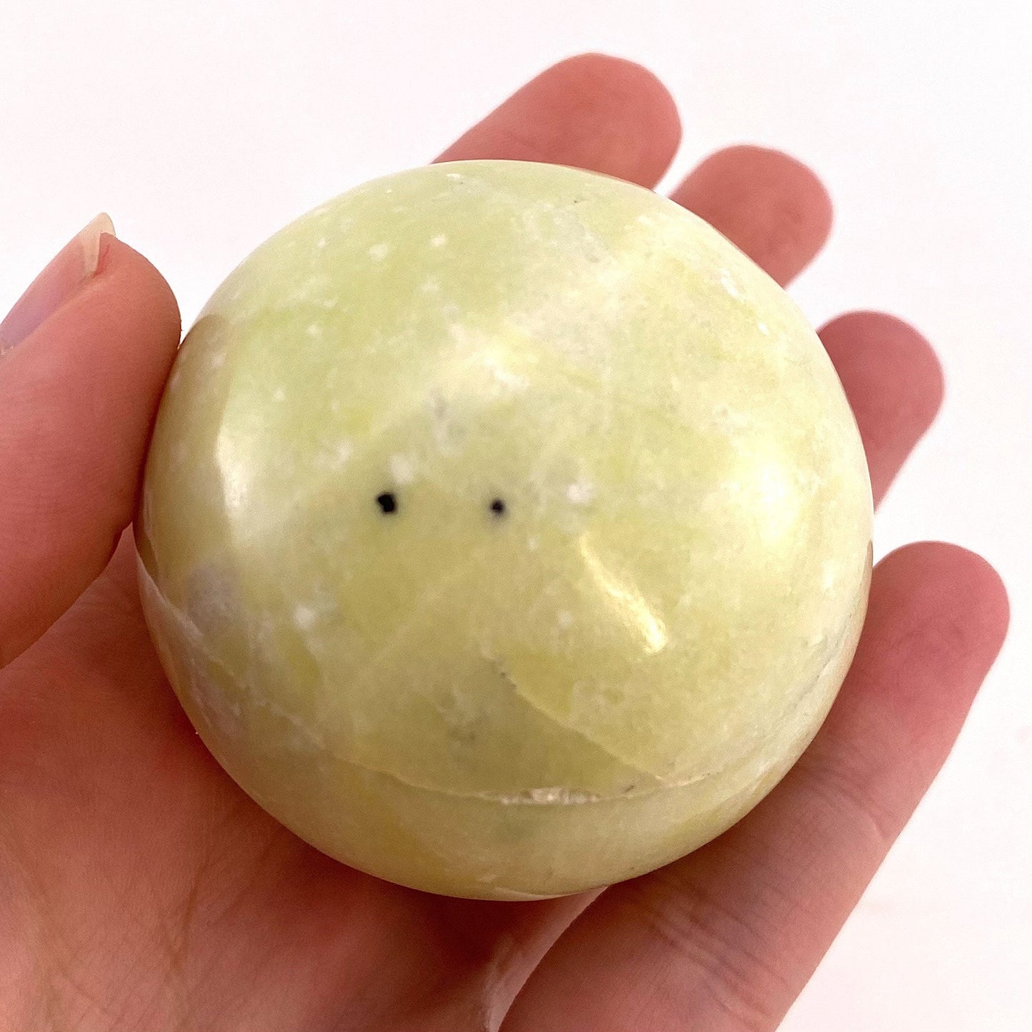Serpentine Sphere, yellow serpentine sphere, crystal ball, crystal sphere, serpentine