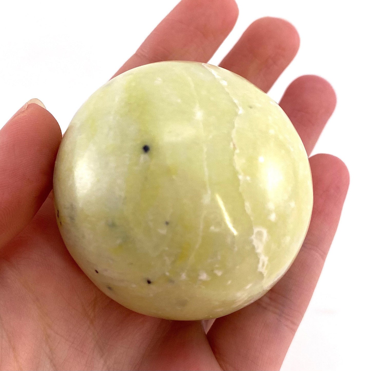 Serpentine Sphere, yellow serpentine sphere, crystal ball, crystal sphere, serpentine