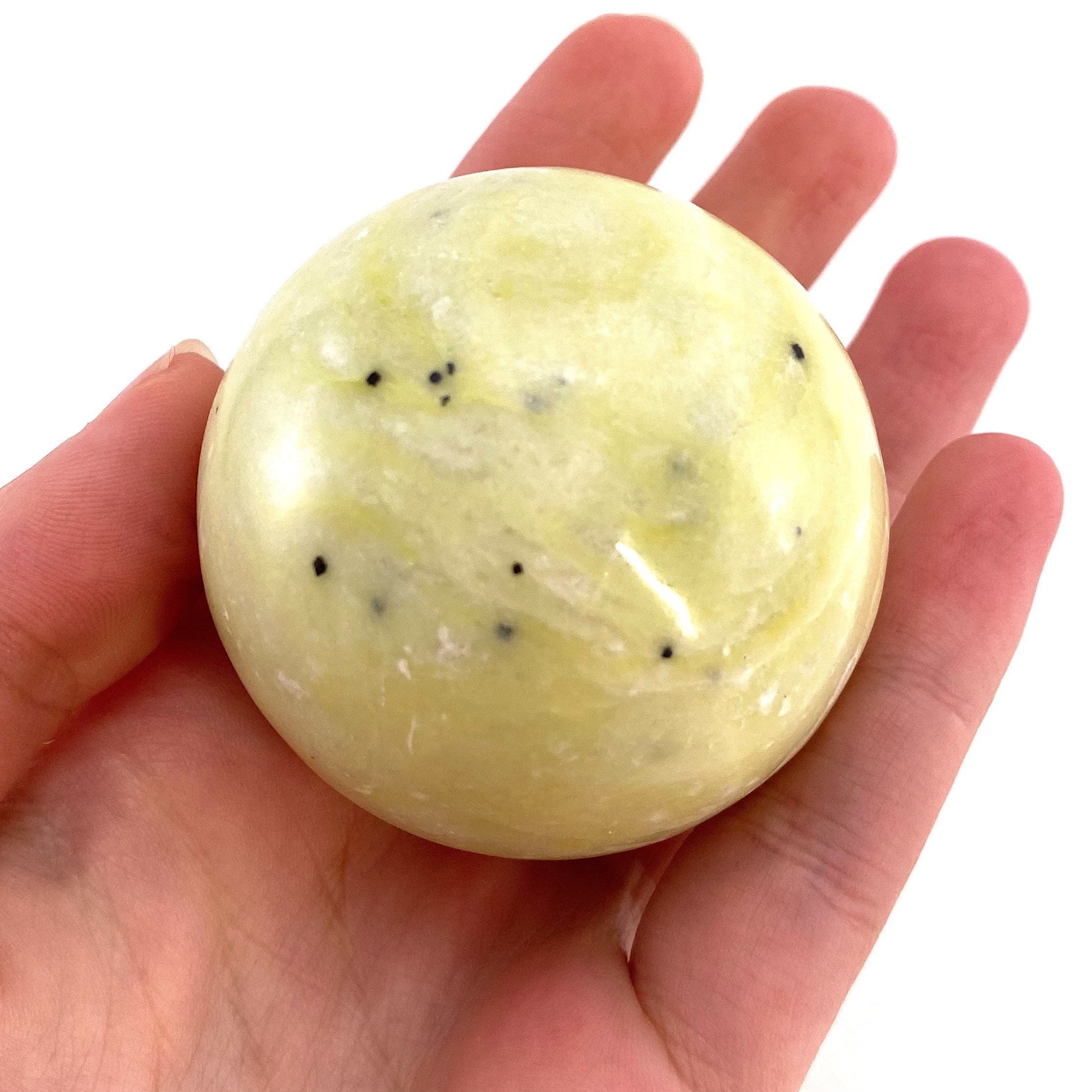 Serpentine Sphere, yellow serpentine sphere, crystal ball, crystal sphere, serpentine