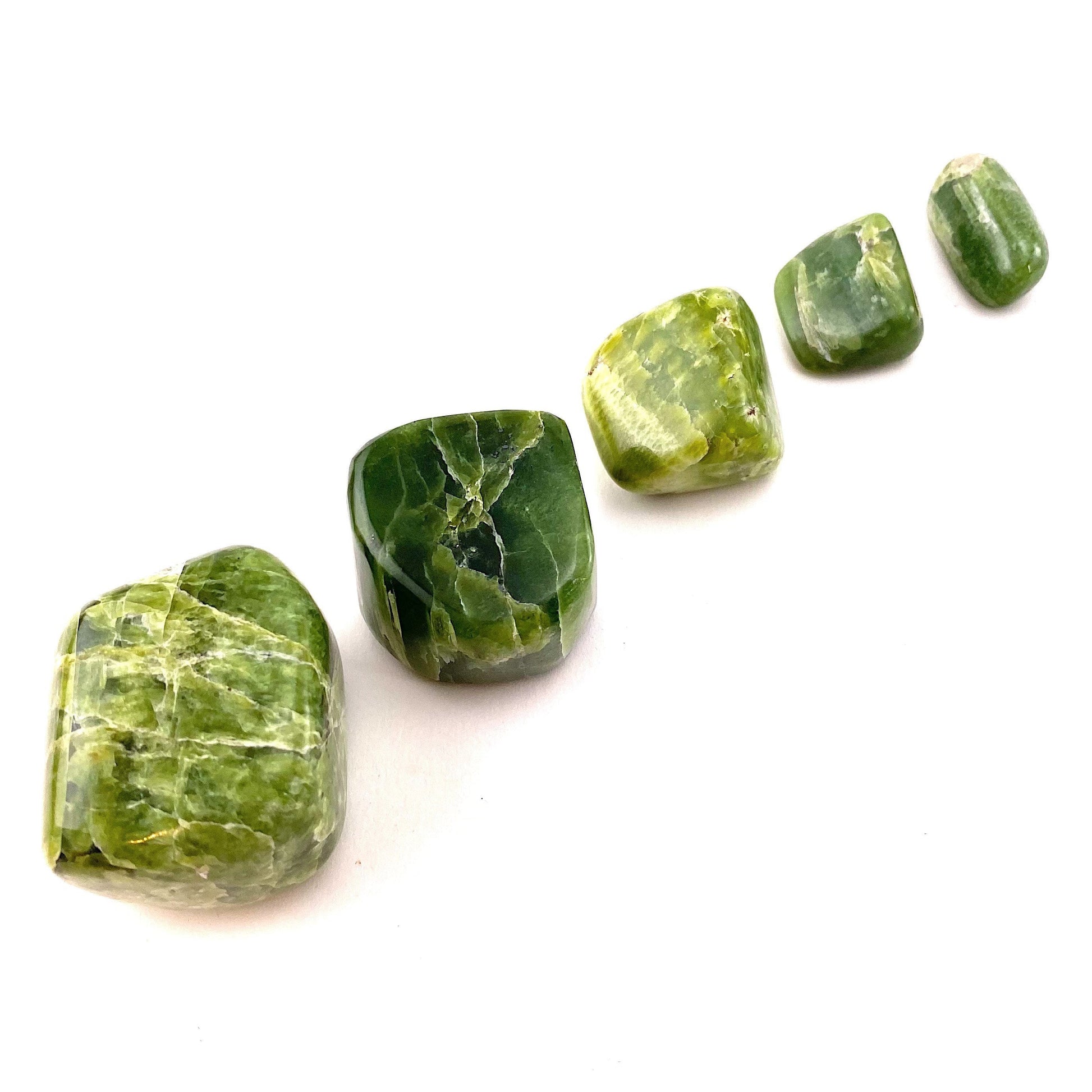 Tremolite Tumbled Stone | green tremolite crystal, polished tremolite, tremolite pocket stone