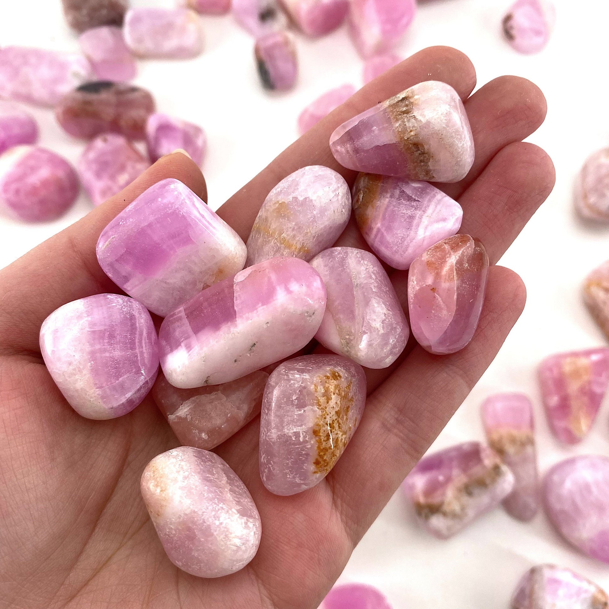 Rare! ONE tumbled pink aragonite, natural pink aragonite, polished aragonite, pink calcite tumble, pink aragonite crystal