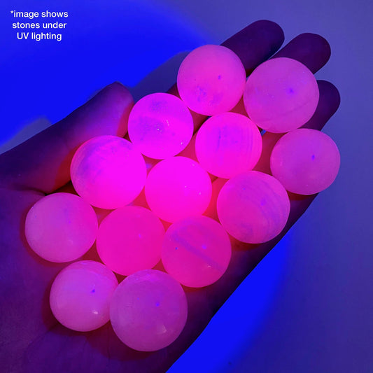 UV-reactive Mangano Calcite Sphere, crystal ball, mangano calcite sphere, pink calcite crystal, crystal sphere