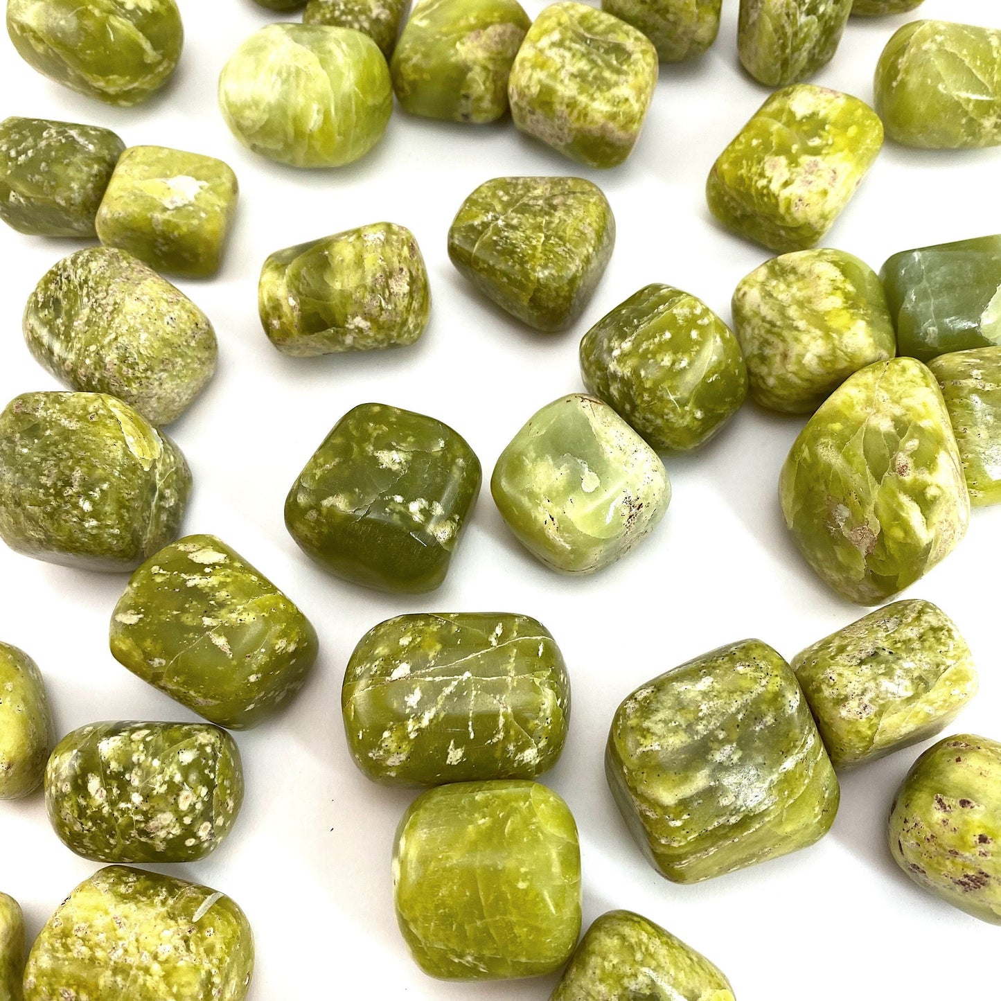 ONE tumbled serpentine, natural green serpentine, polished serpentine, serpentine tumble, serpentine crystal