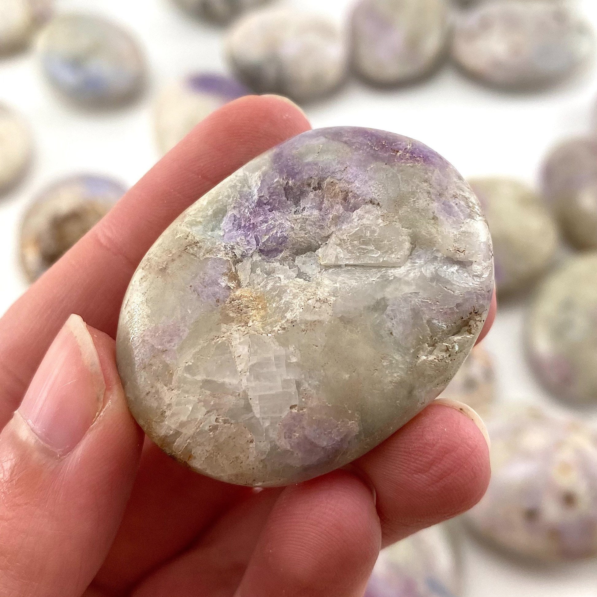 Rare! UV-reactive Hackmanite Palm Stone, hackmanite, Hackmanite palmstone, palm stone, worry stone